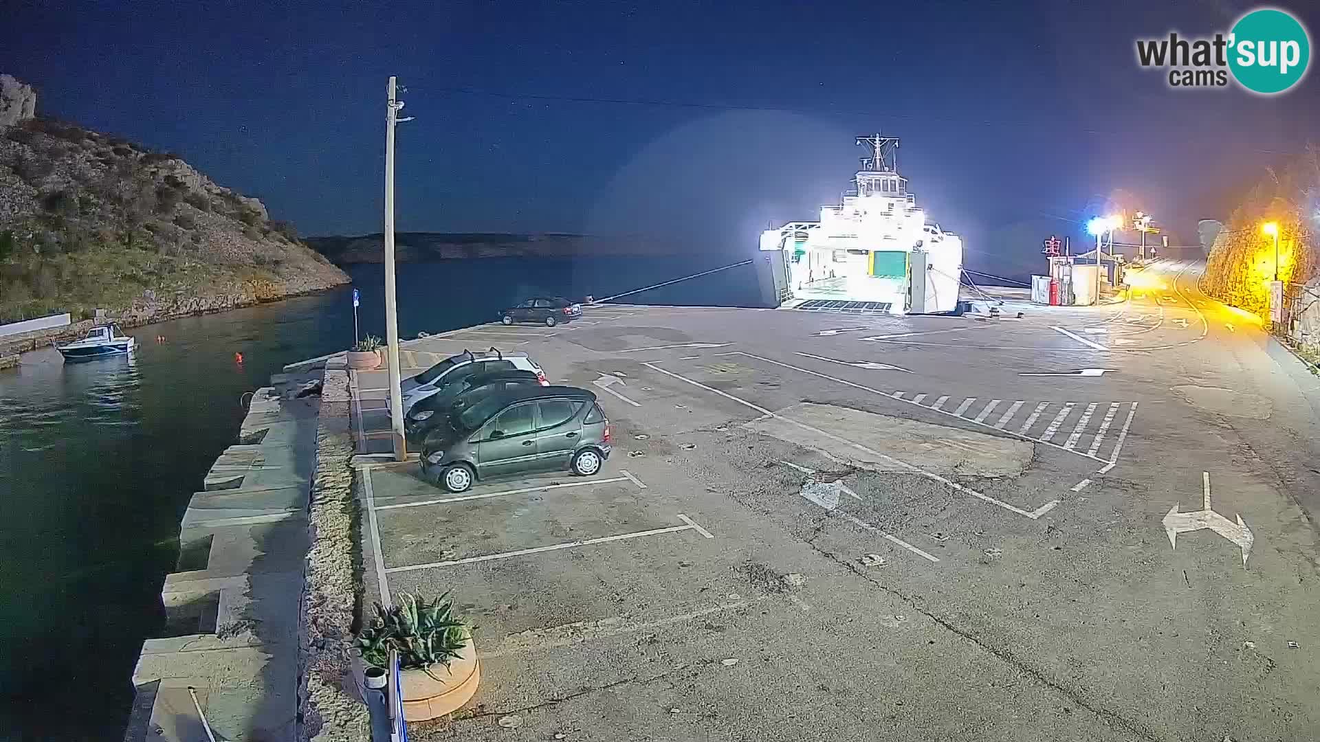 Webcam port de ferry de Prizna – vers l’île de Pag