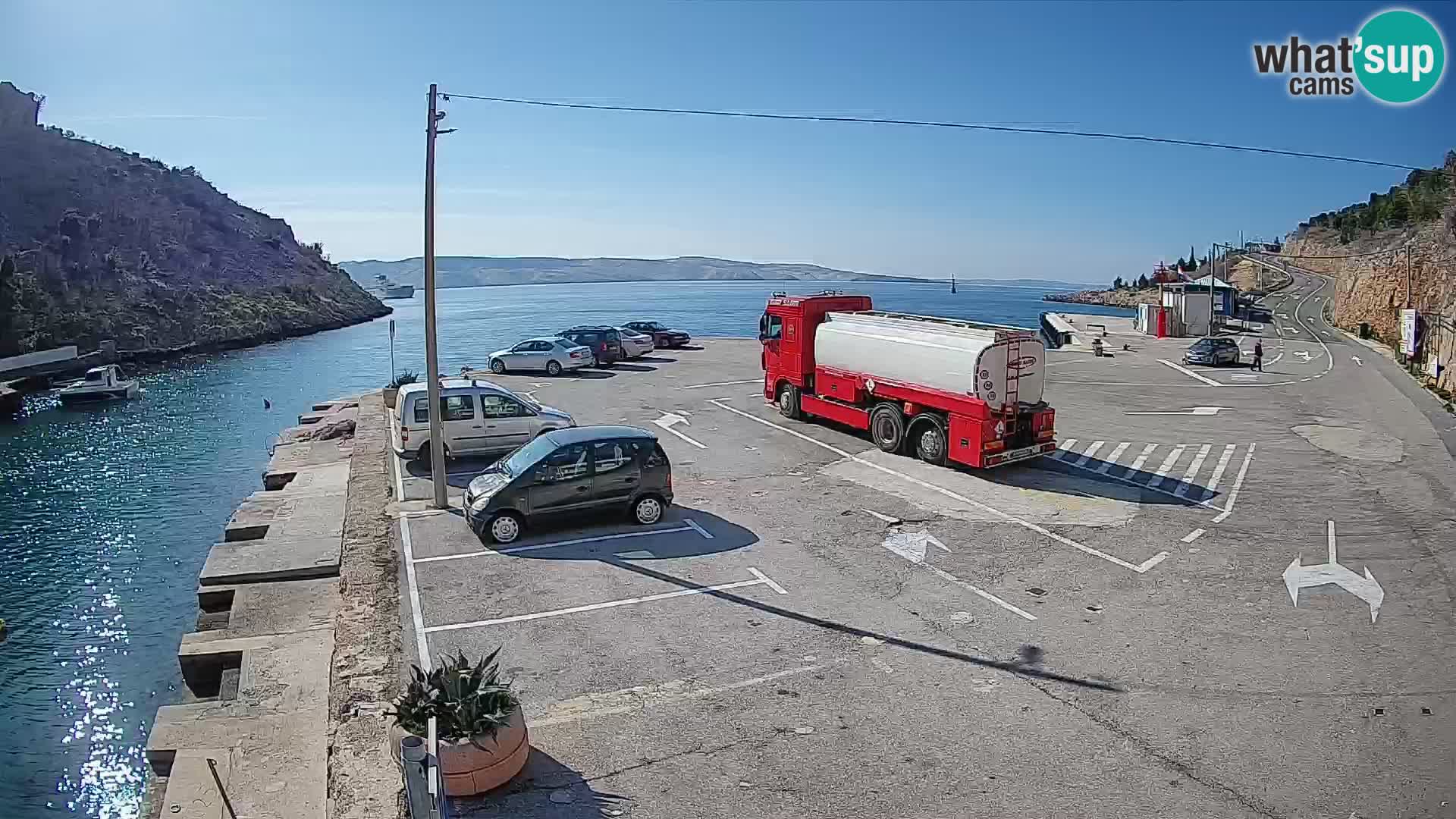 Webcam Fährhafen Prizna – zur Insel Pag