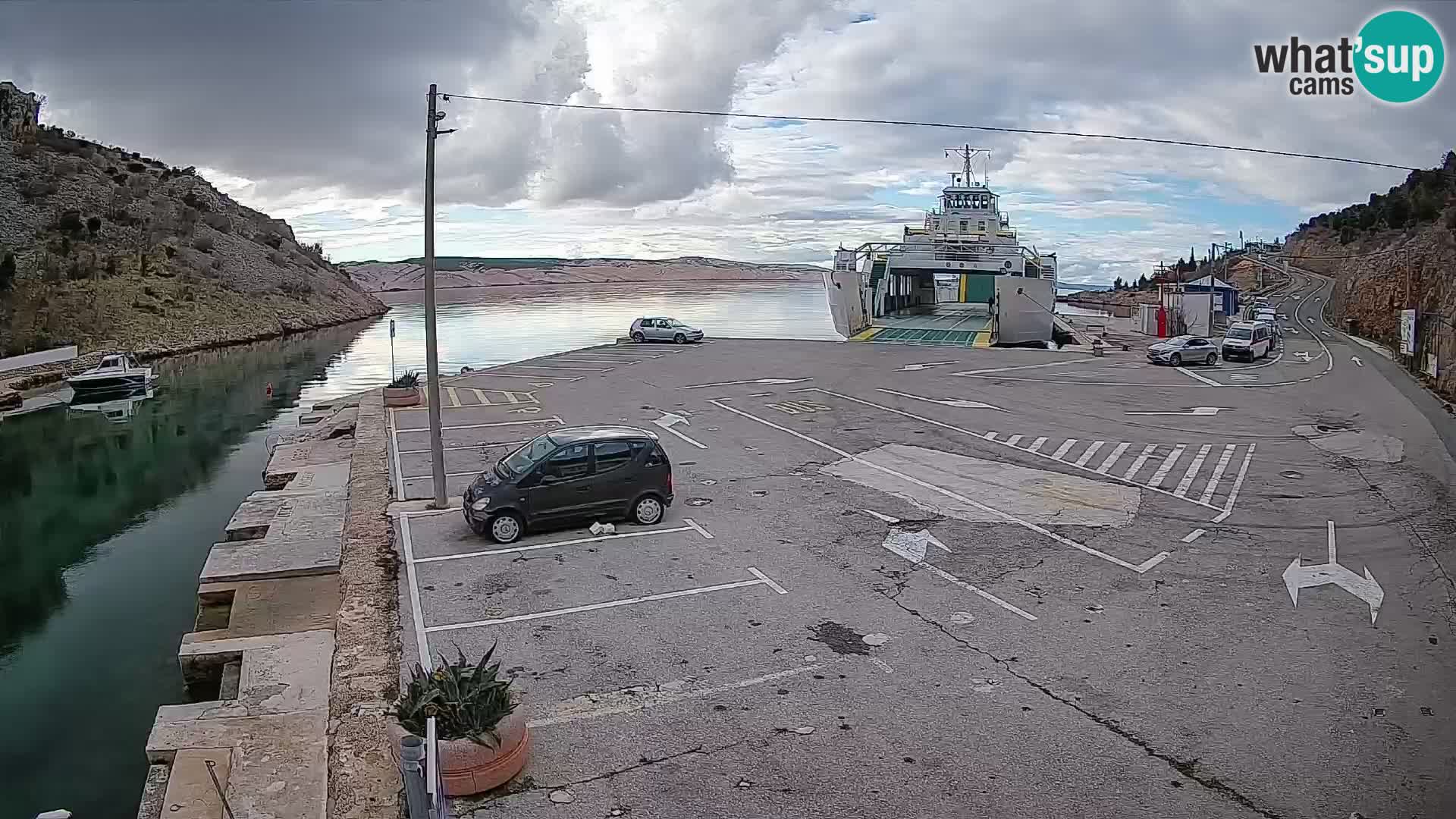 Webcam port de ferry de Prizna – vers l’île de Pag
