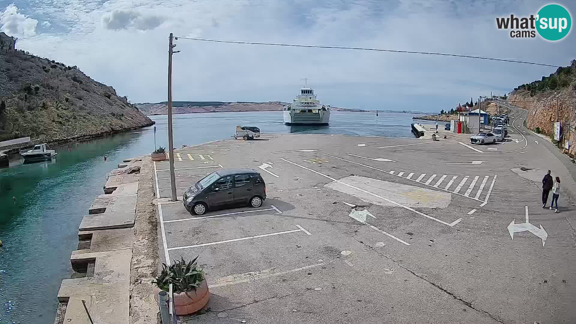 Webcam port de ferry de Prizna – vers l’île de Pag