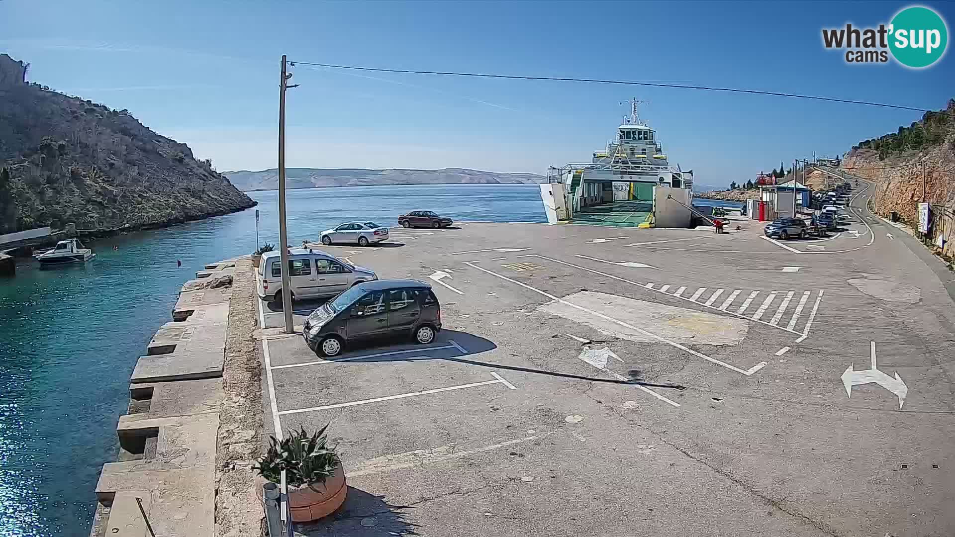 Webcam Prizna ferry port to Pag island