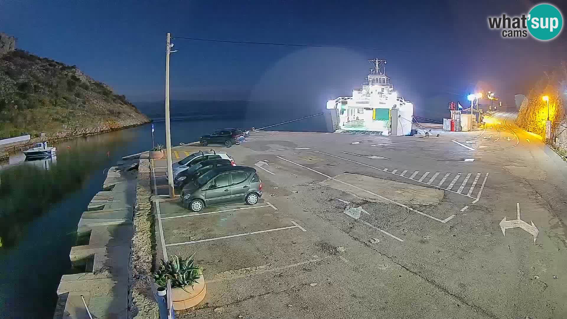 Webcam Prizna ferry port to Pag island