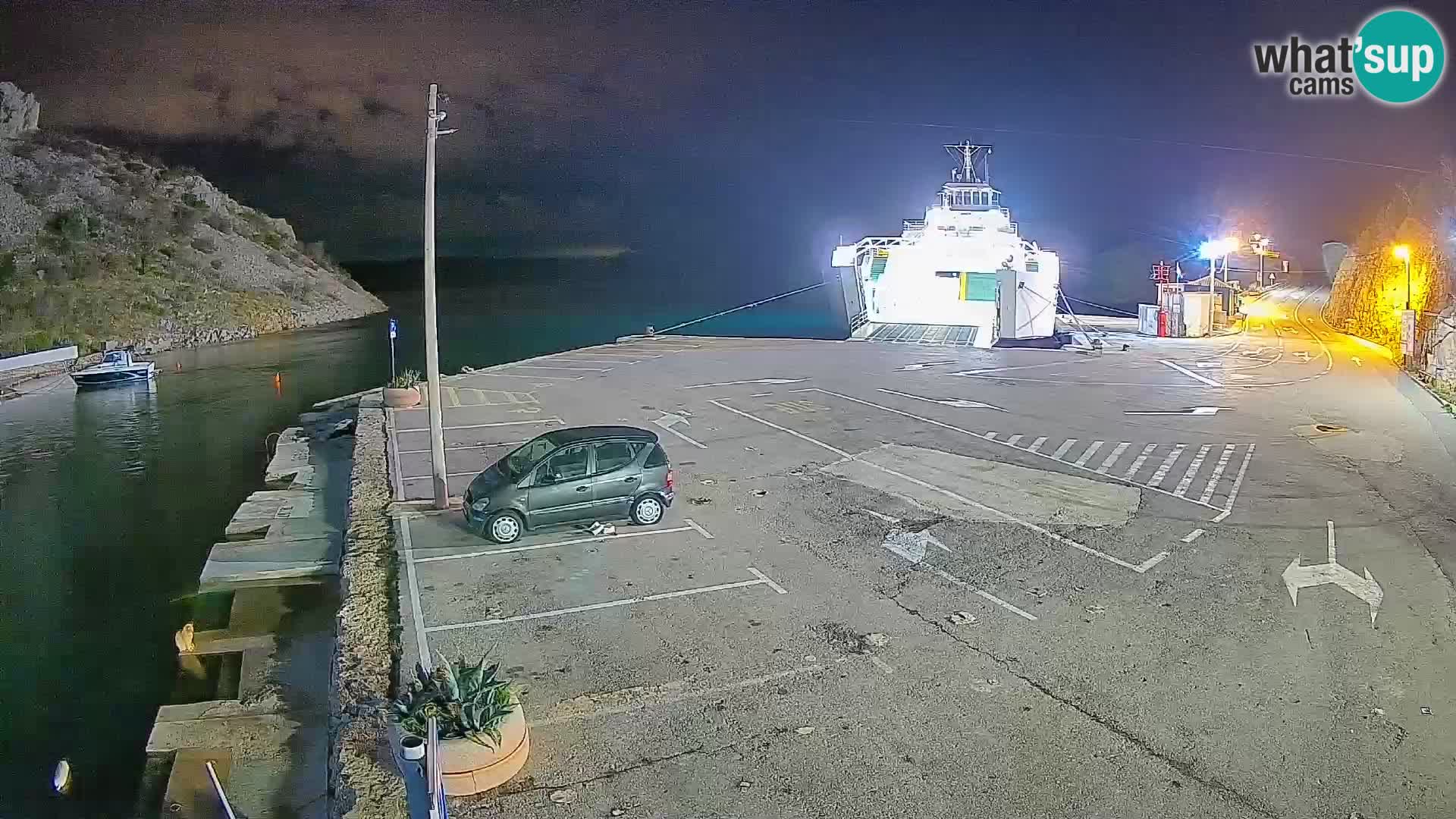 Webcam Fährhafen Prizna – zur Insel Pag