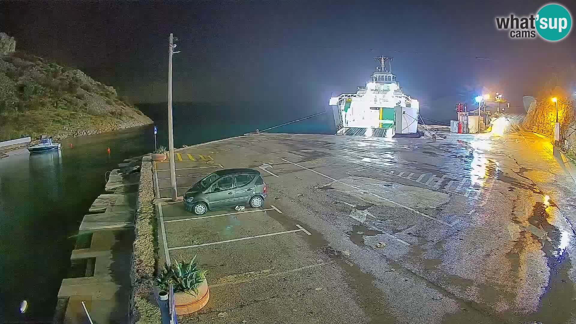 Webcam port de ferry de Prizna – vers l’île de Pag