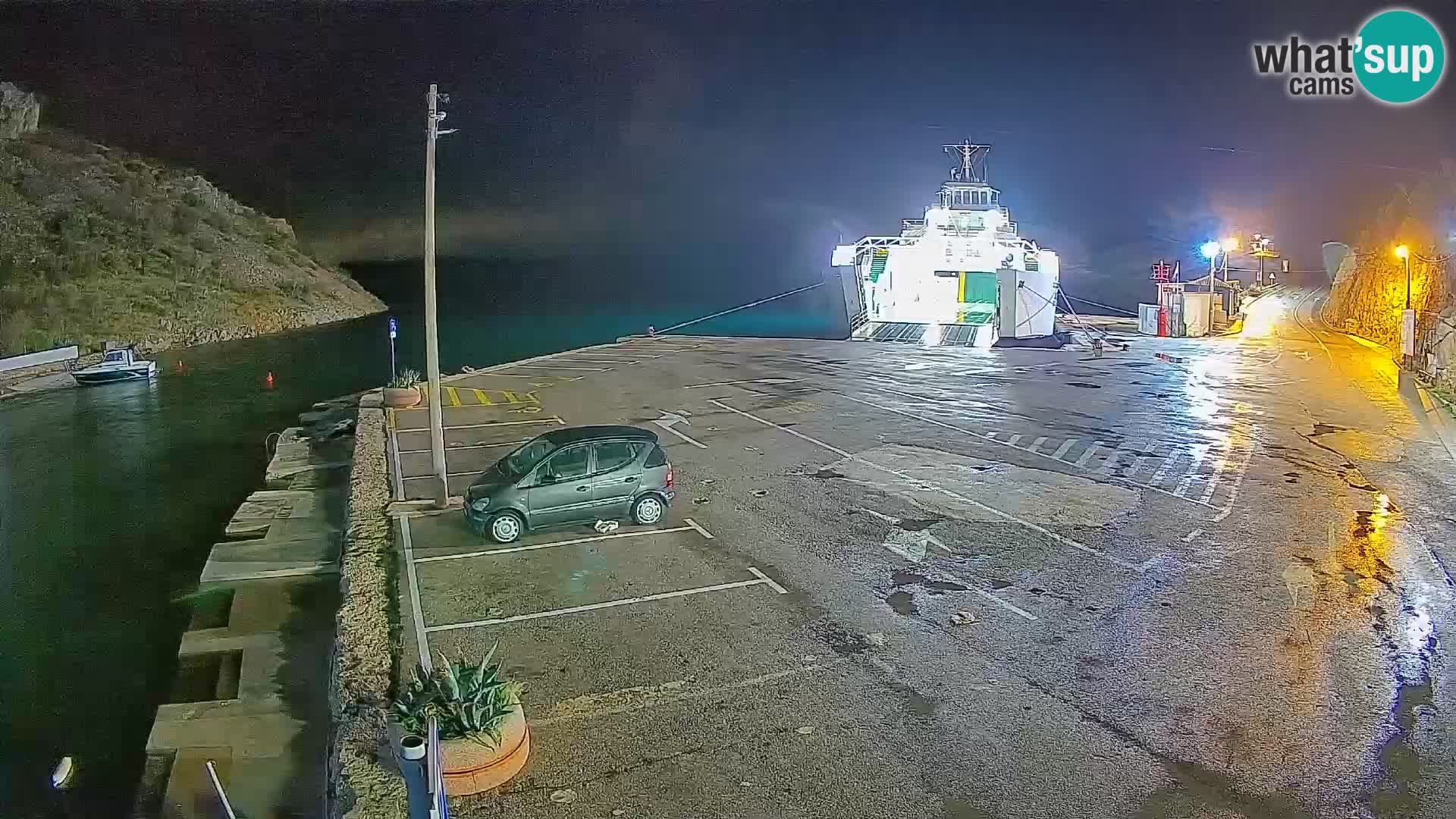 Webcam port de ferry de Prizna – vers l’île de Pag