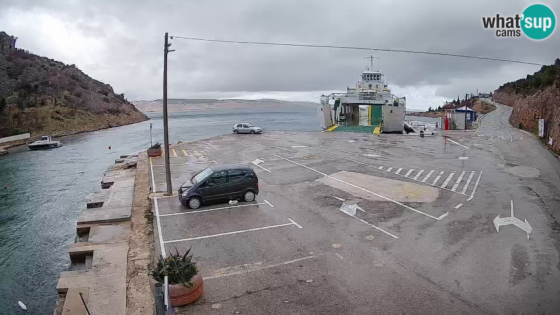 Webcam port de ferry de Prizna – vers l’île de Pag