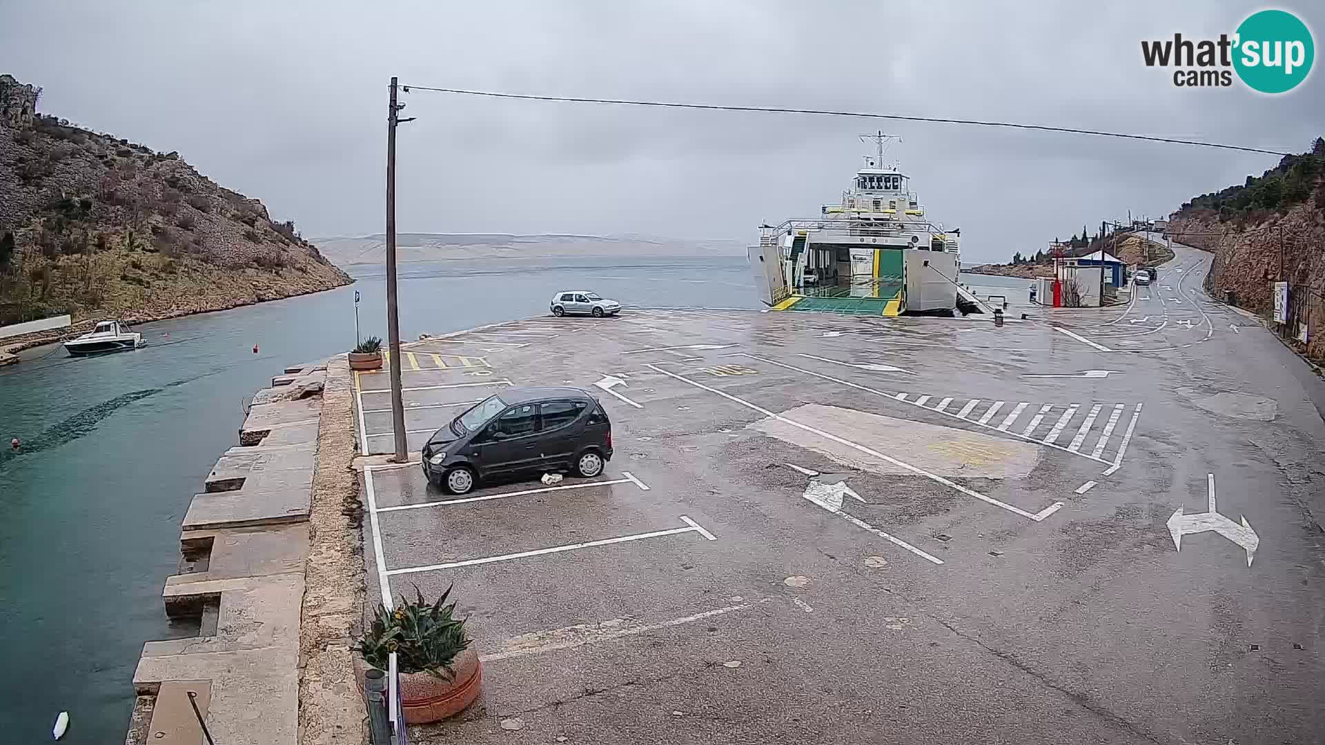 Webcam Fährhafen Prizna – zur Insel Pag