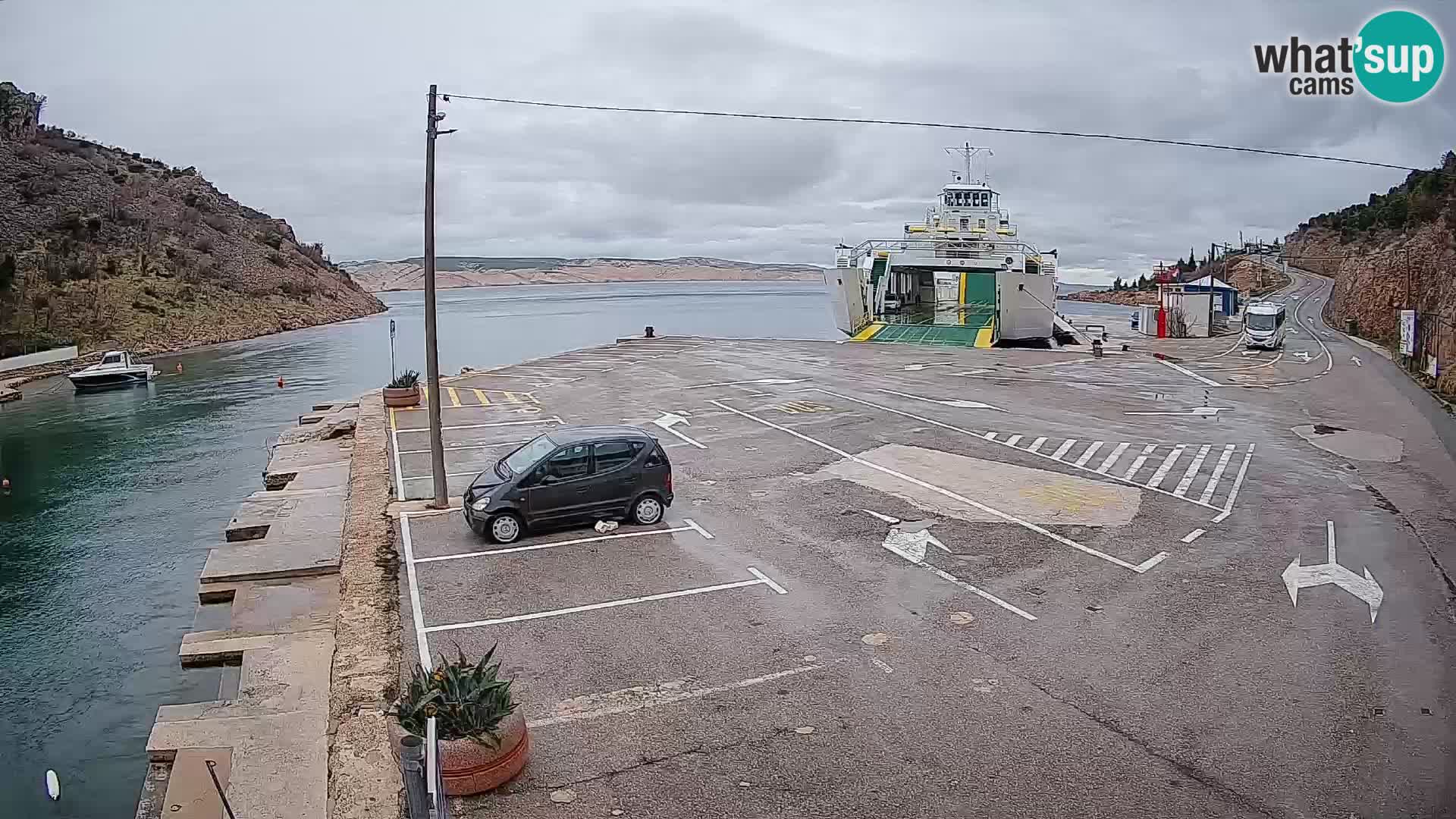 Webcam Fährhafen Prizna – zur Insel Pag