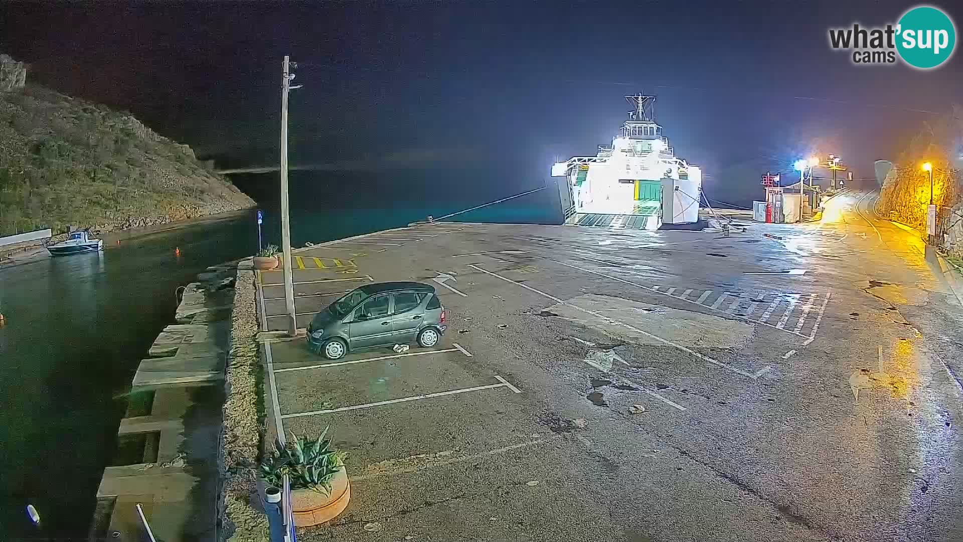 Webcam Fährhafen Prizna – zur Insel Pag