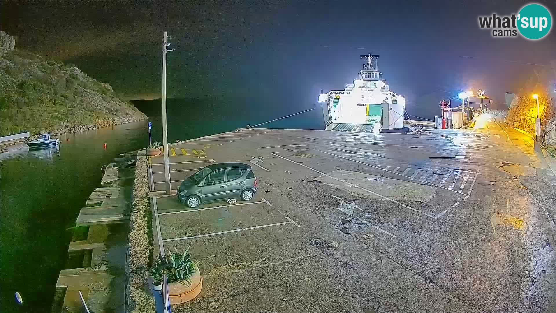 Webcam port de ferry de Prizna – vers l’île de Pag