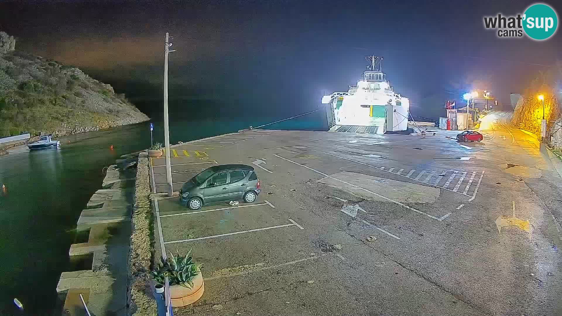 Webcam Prizna ferry port to Pag island