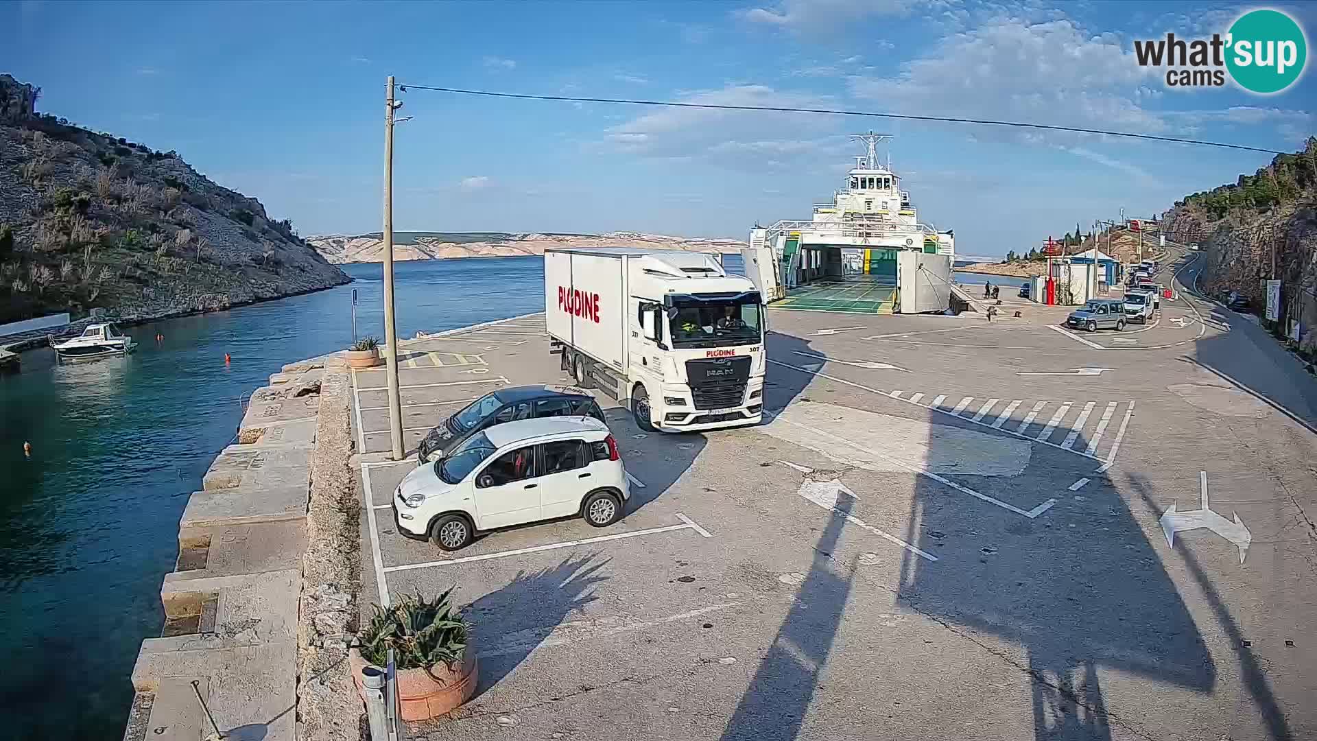 Webcam Fährhafen Prizna – zur Insel Pag