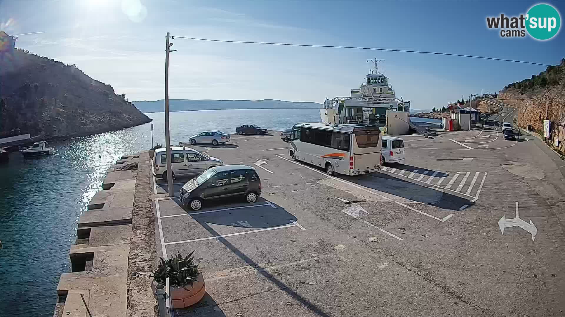 Webcam port de ferry de Prizna – vers l’île de Pag