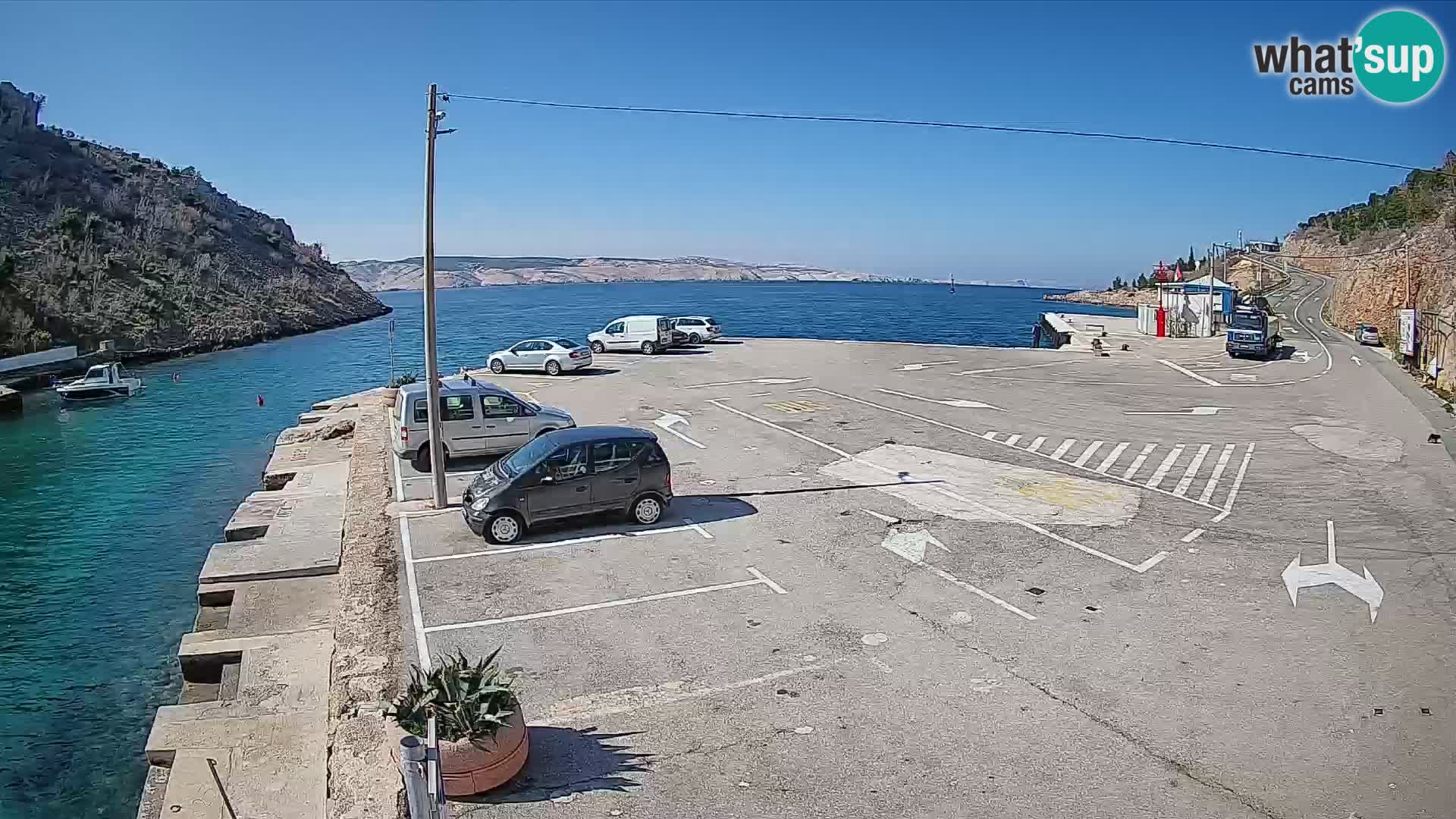 Webcam port de ferry de Prizna – vers l’île de Pag