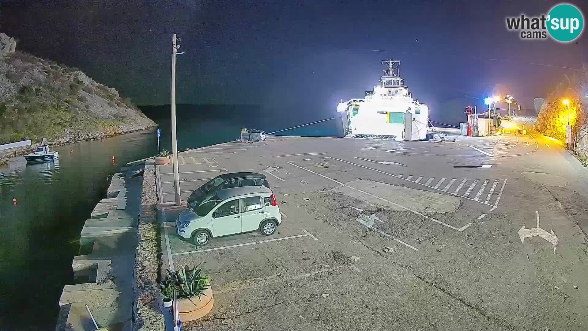 Webcam port de ferry de Prizna – vers l’île de Pag