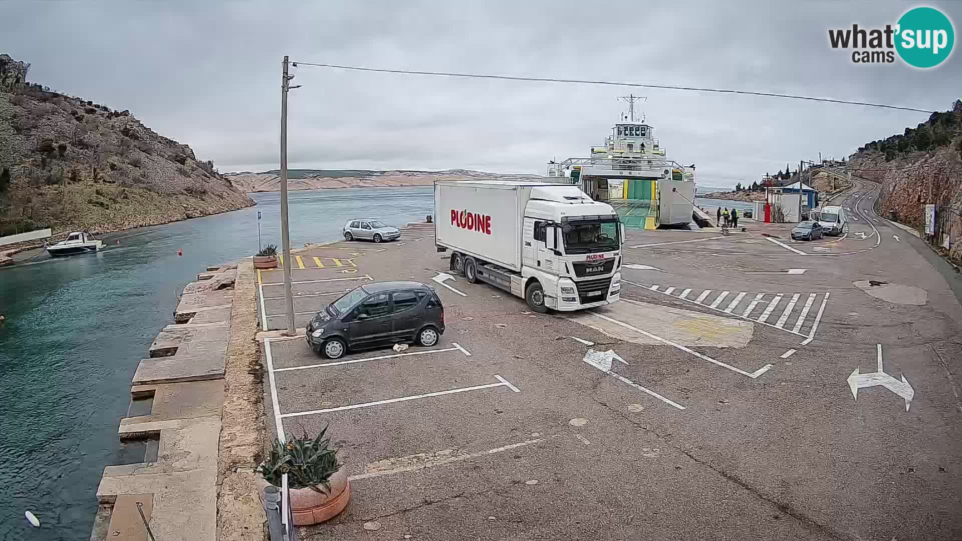 Webcam Fährhafen Prizna – zur Insel Pag