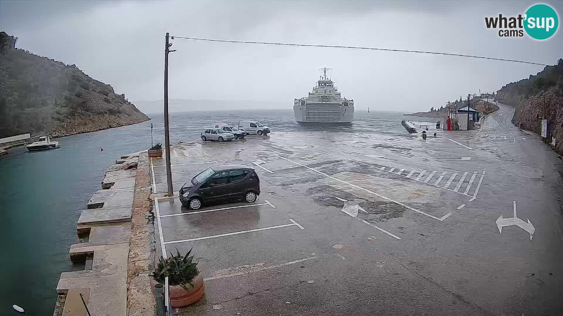 Webcam Fährhafen Prizna – zur Insel Pag