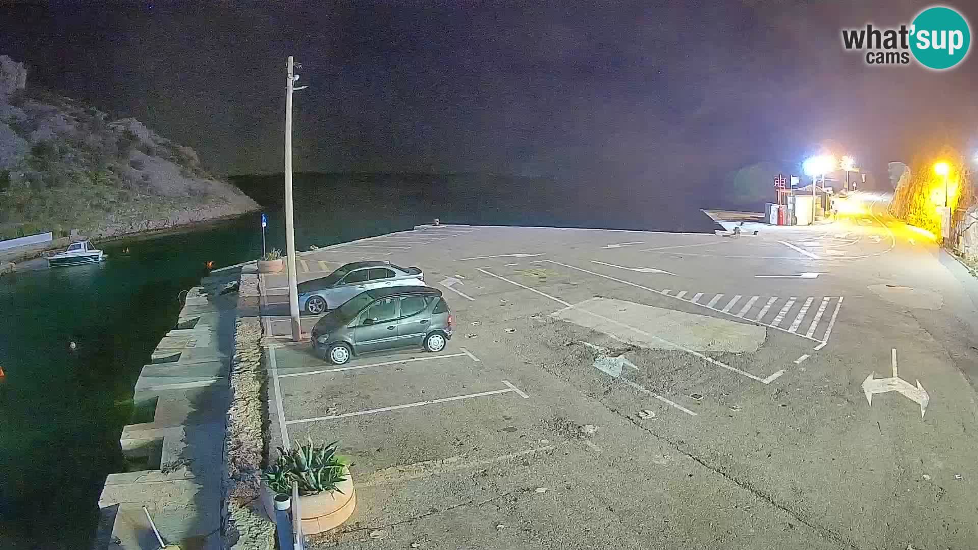 Web kamera trajektna luka Prizna – prema otoku Pag