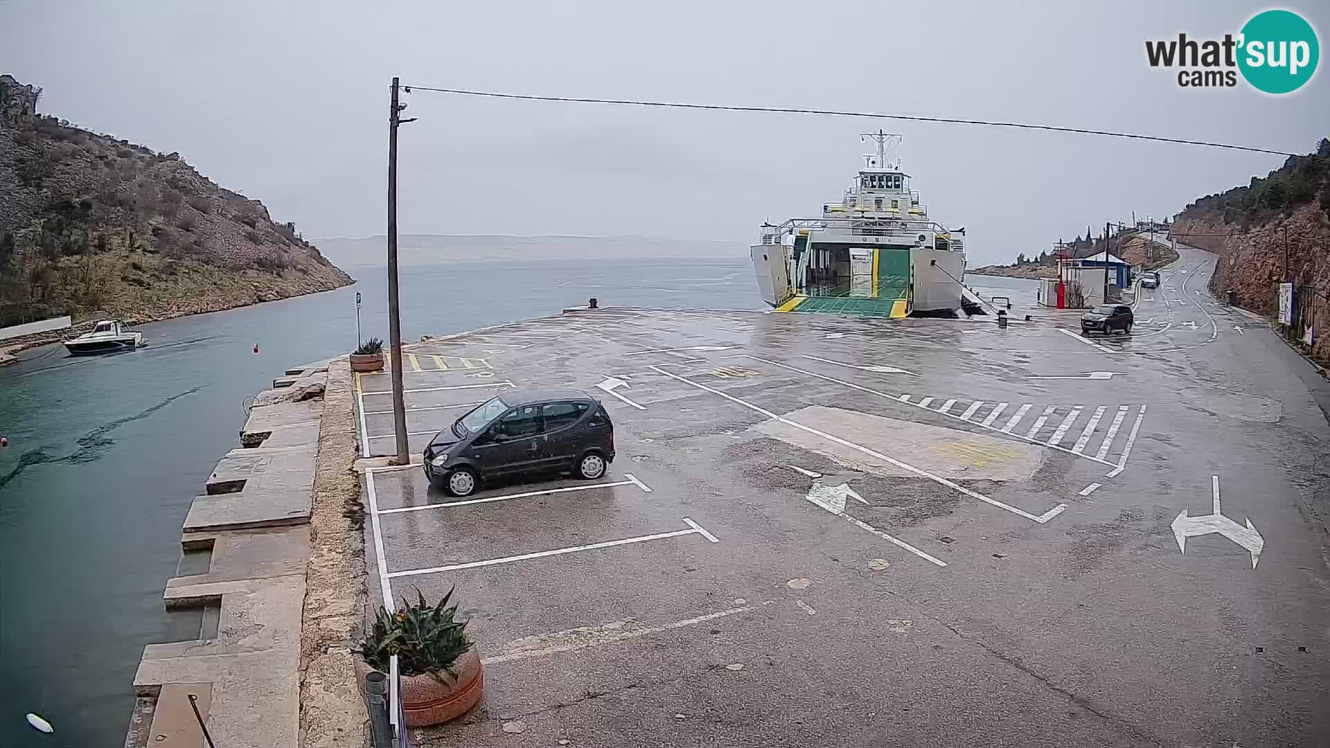 Webcam Fährhafen Prizna – zur Insel Pag