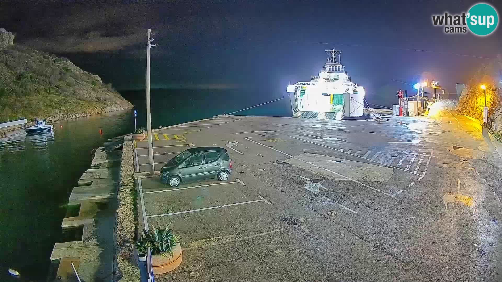 Webcam port de ferry de Prizna – vers l’île de Pag