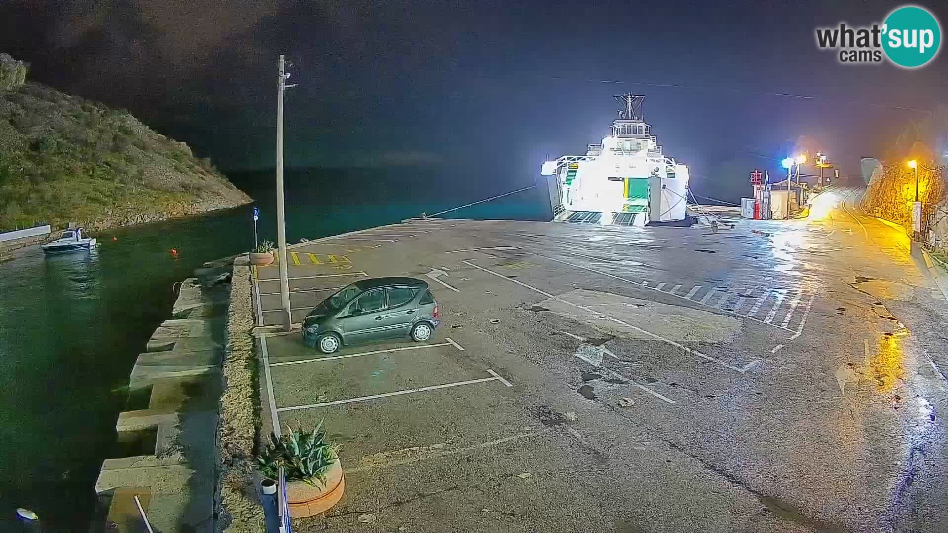 Webcam port de ferry de Prizna – vers l’île de Pag
