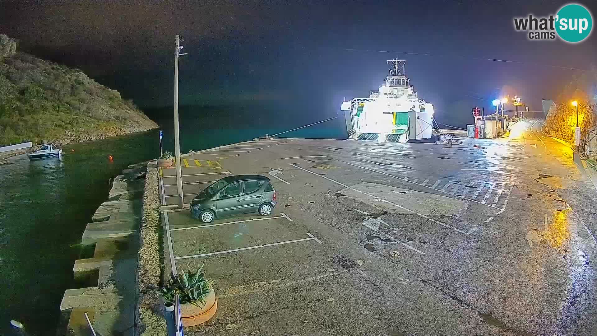 Webcam port de ferry de Prizna – vers l’île de Pag