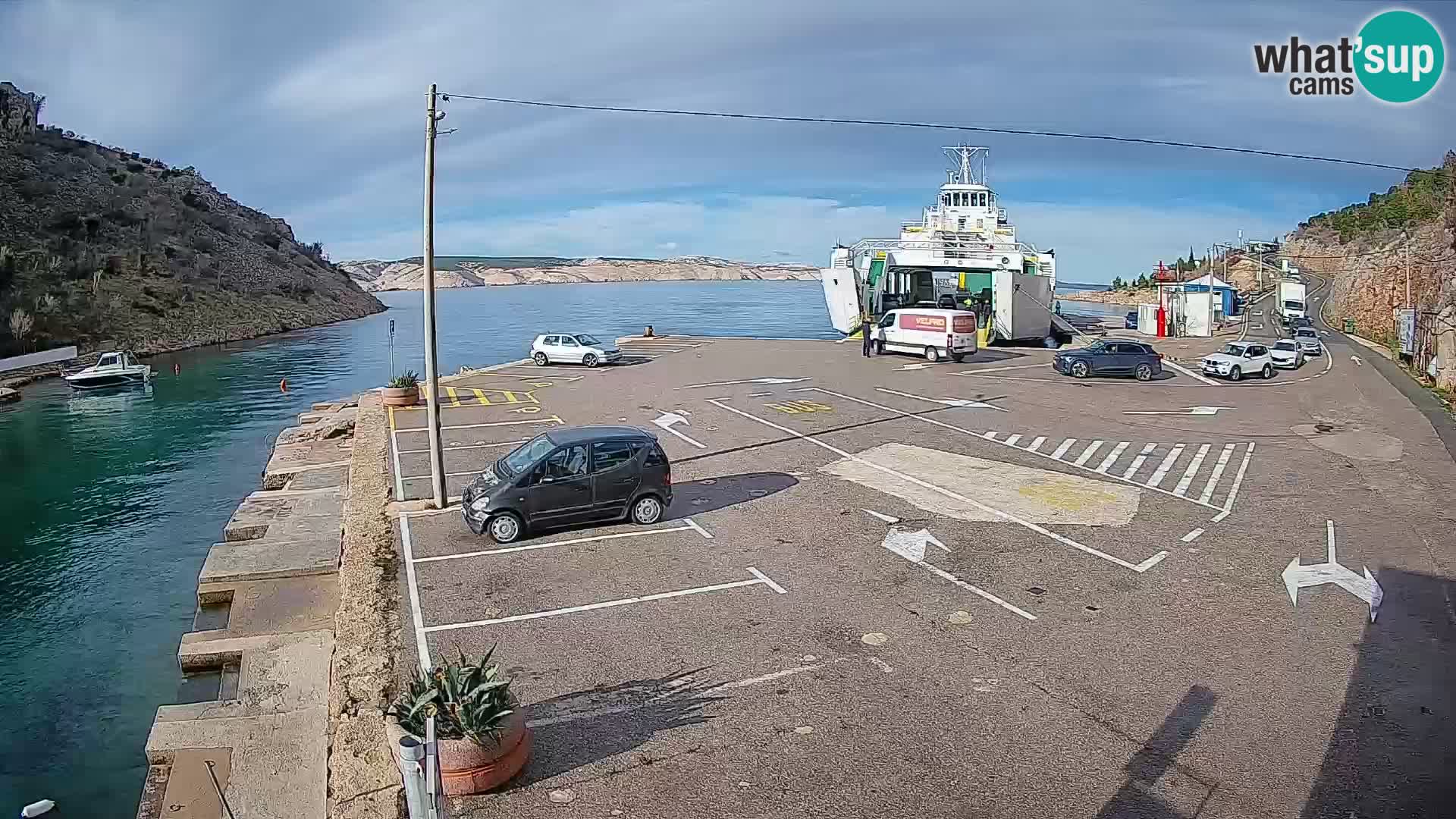 Webcam Fährhafen Prizna – zur Insel Pag
