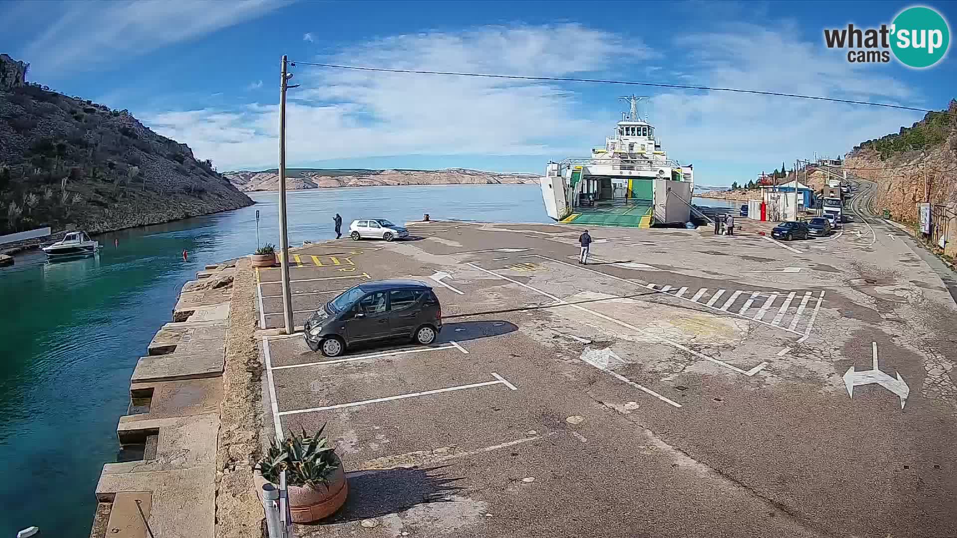 Webcam port de ferry de Prizna – vers l’île de Pag