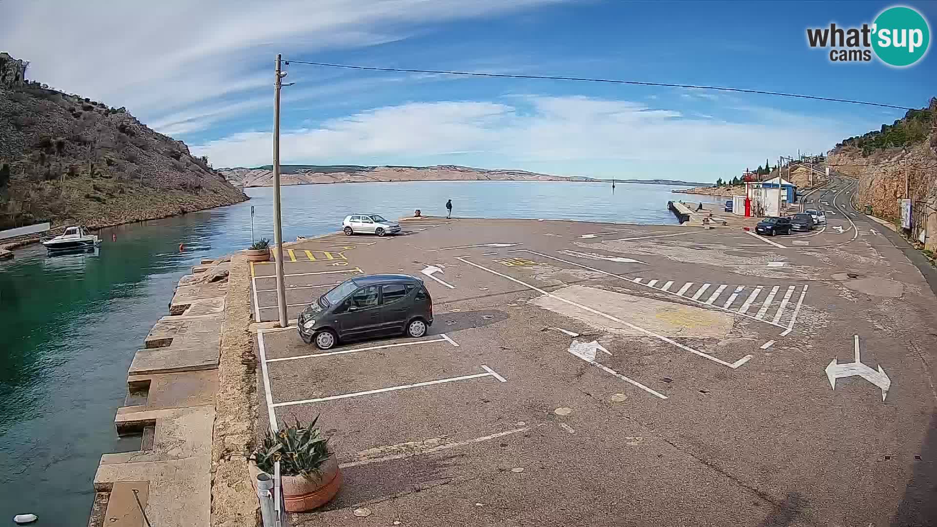 Webcam port de ferry de Prizna – vers l’île de Pag