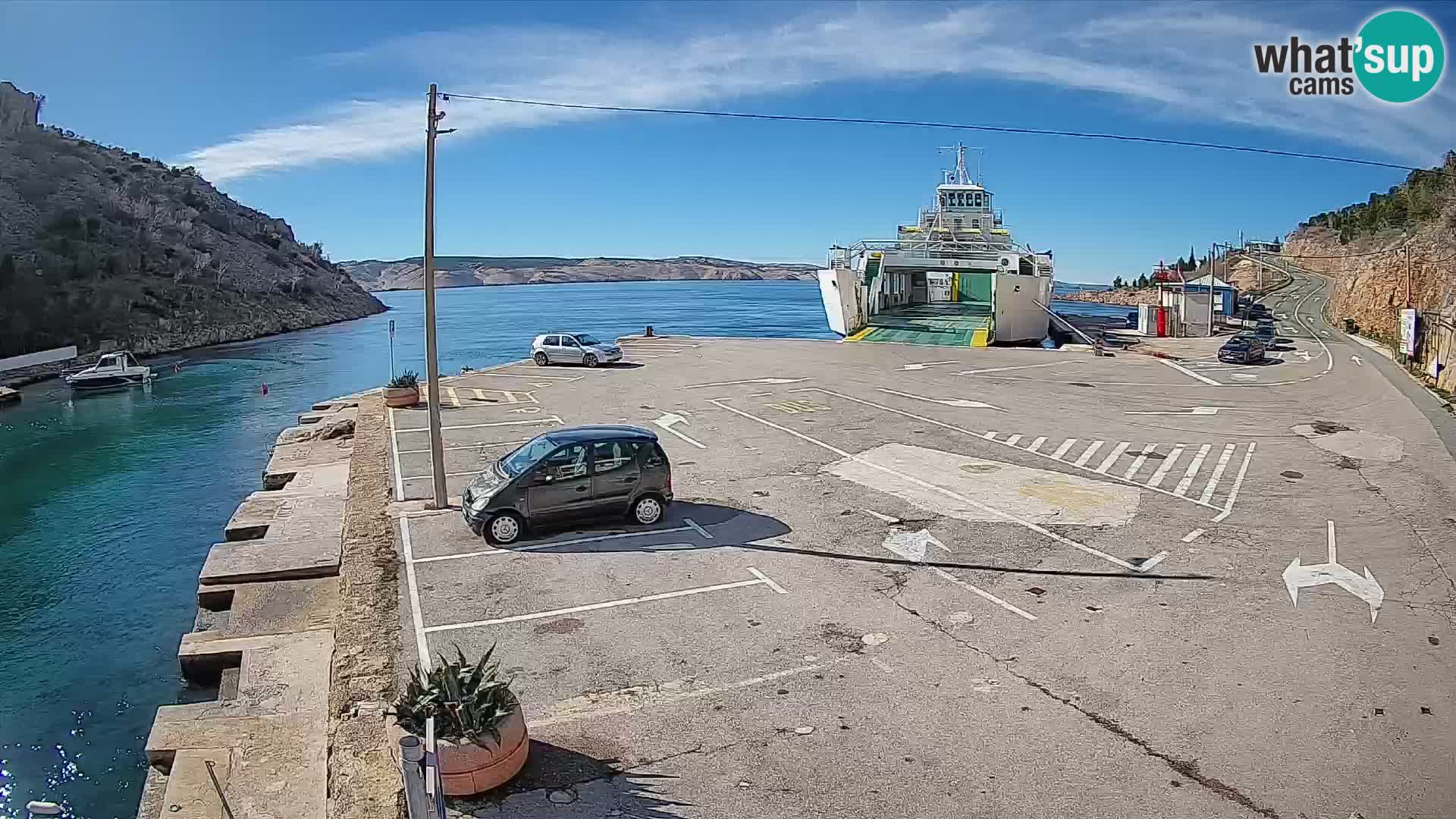 Webcam Fährhafen Prizna – zur Insel Pag