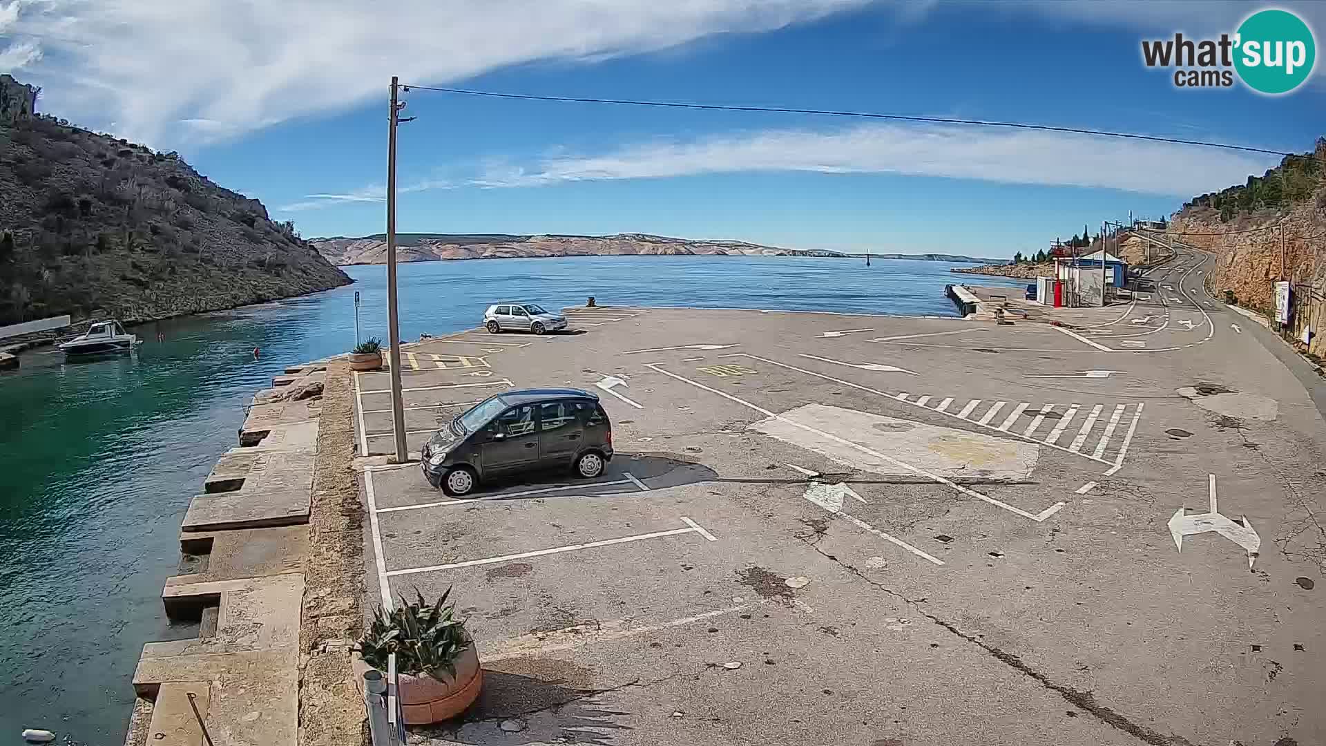 Webcam Fährhafen Prizna – zur Insel Pag