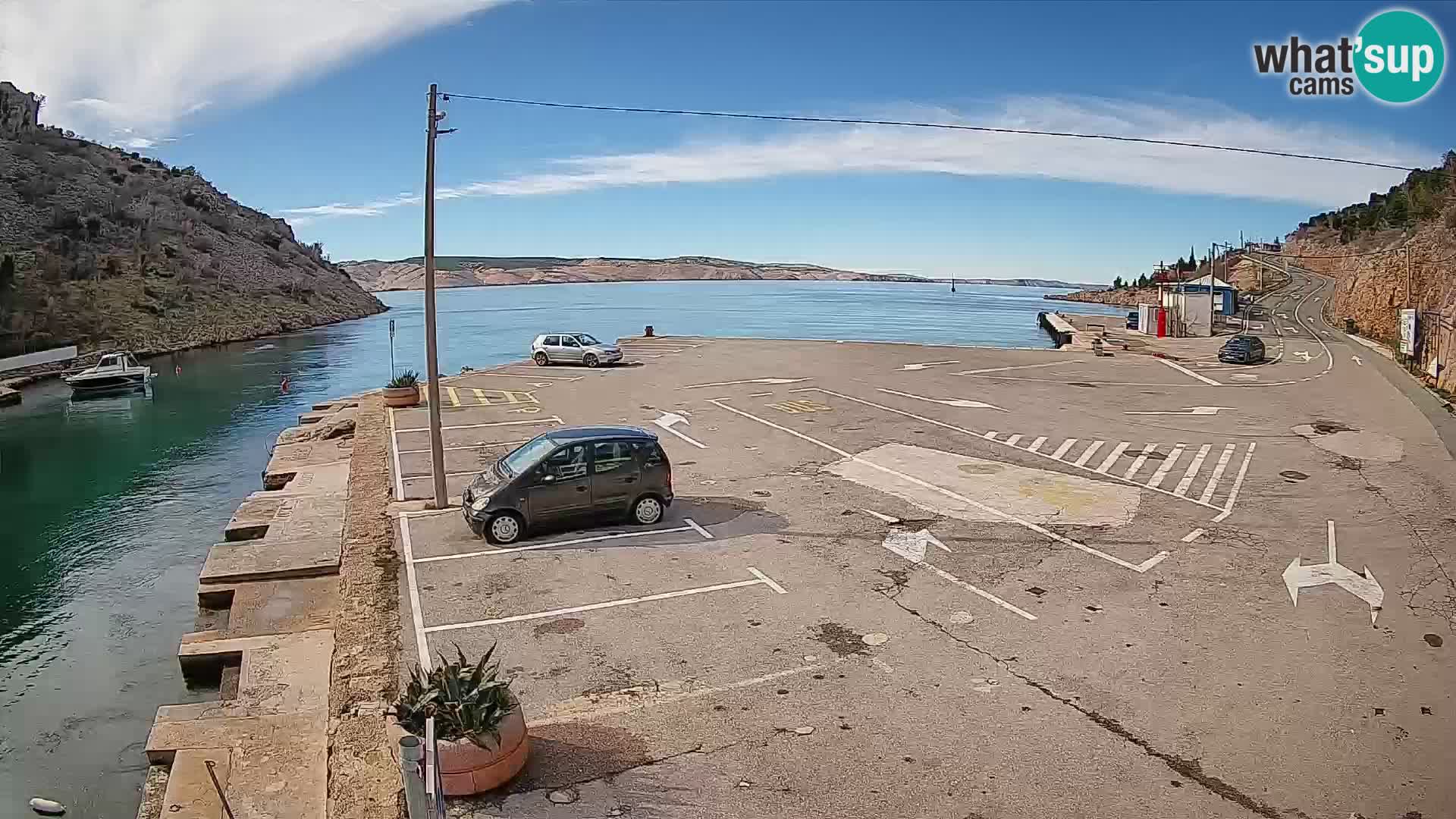 Webcam Fährhafen Prizna – zur Insel Pag