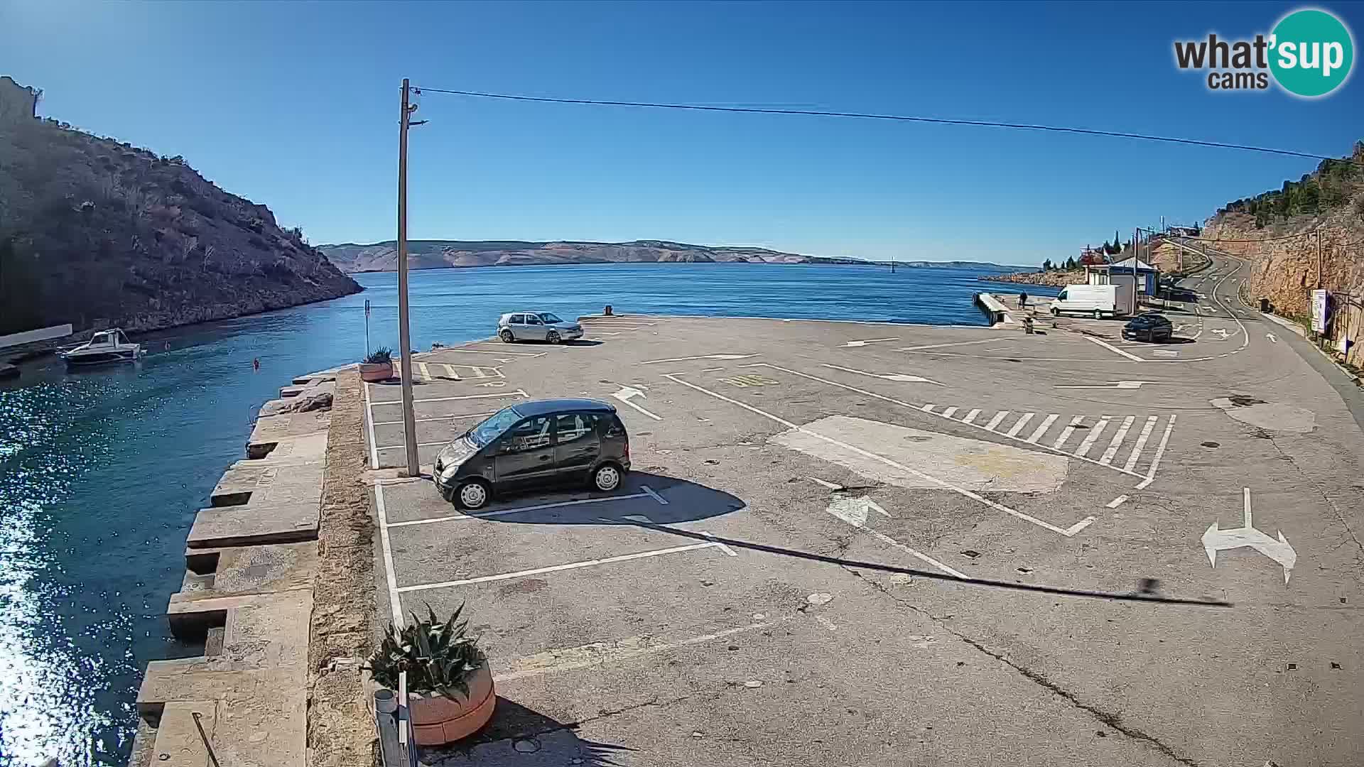 Webcam port de ferry de Prizna – vers l’île de Pag