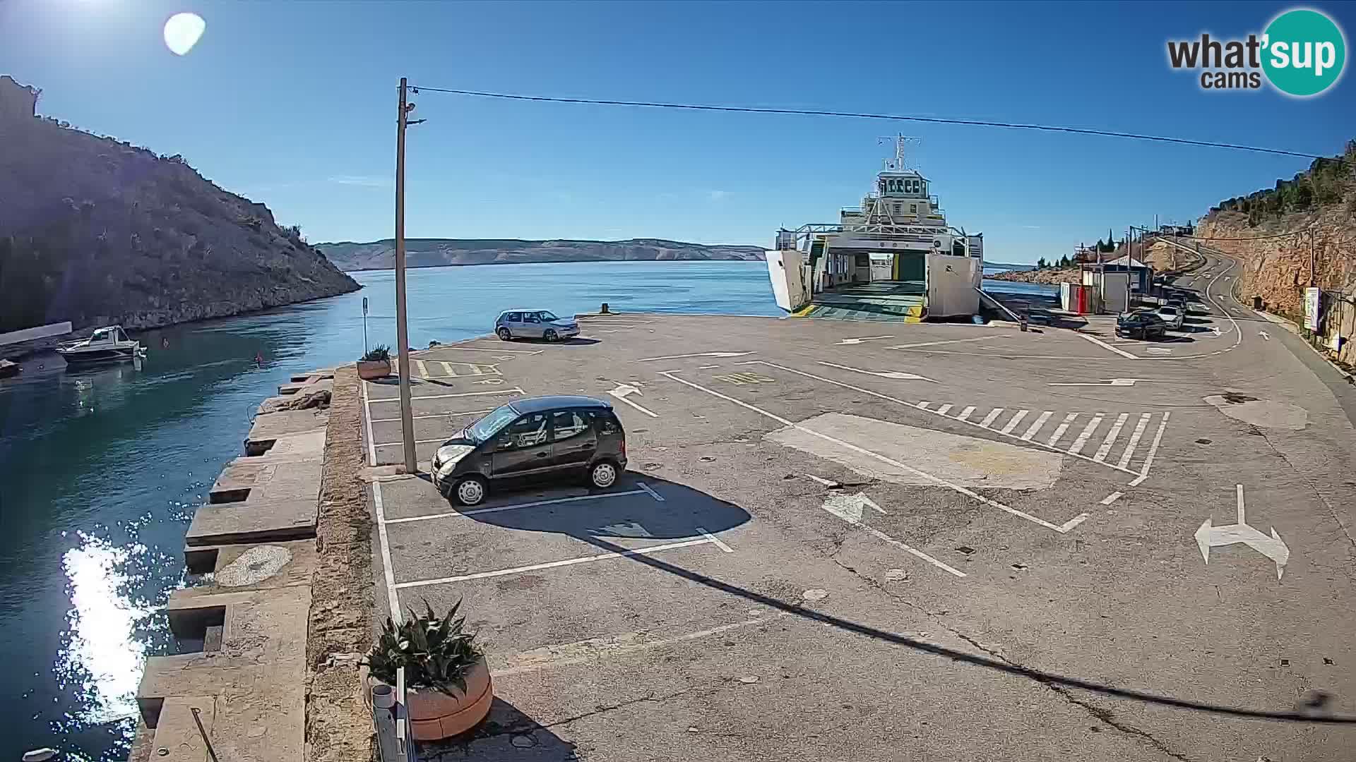 Webcam Fährhafen Prizna – zur Insel Pag