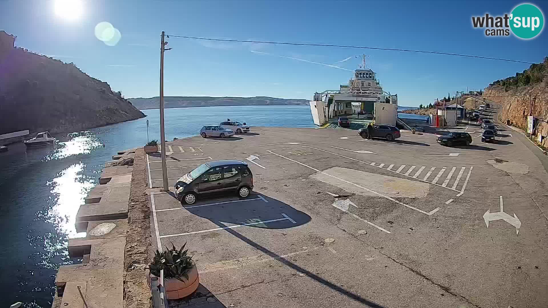 Webcam Fährhafen Prizna – zur Insel Pag