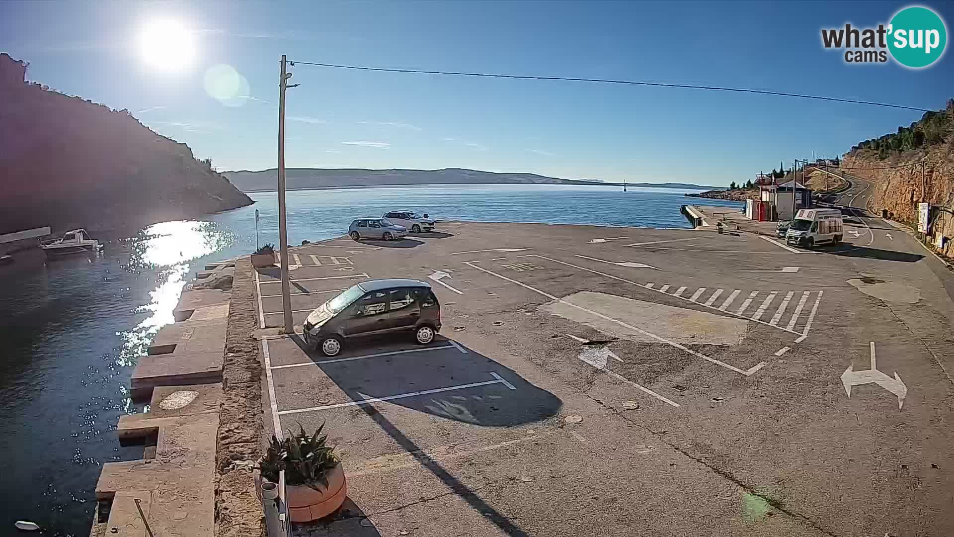 Webcam port de ferry de Prizna – vers l’île de Pag