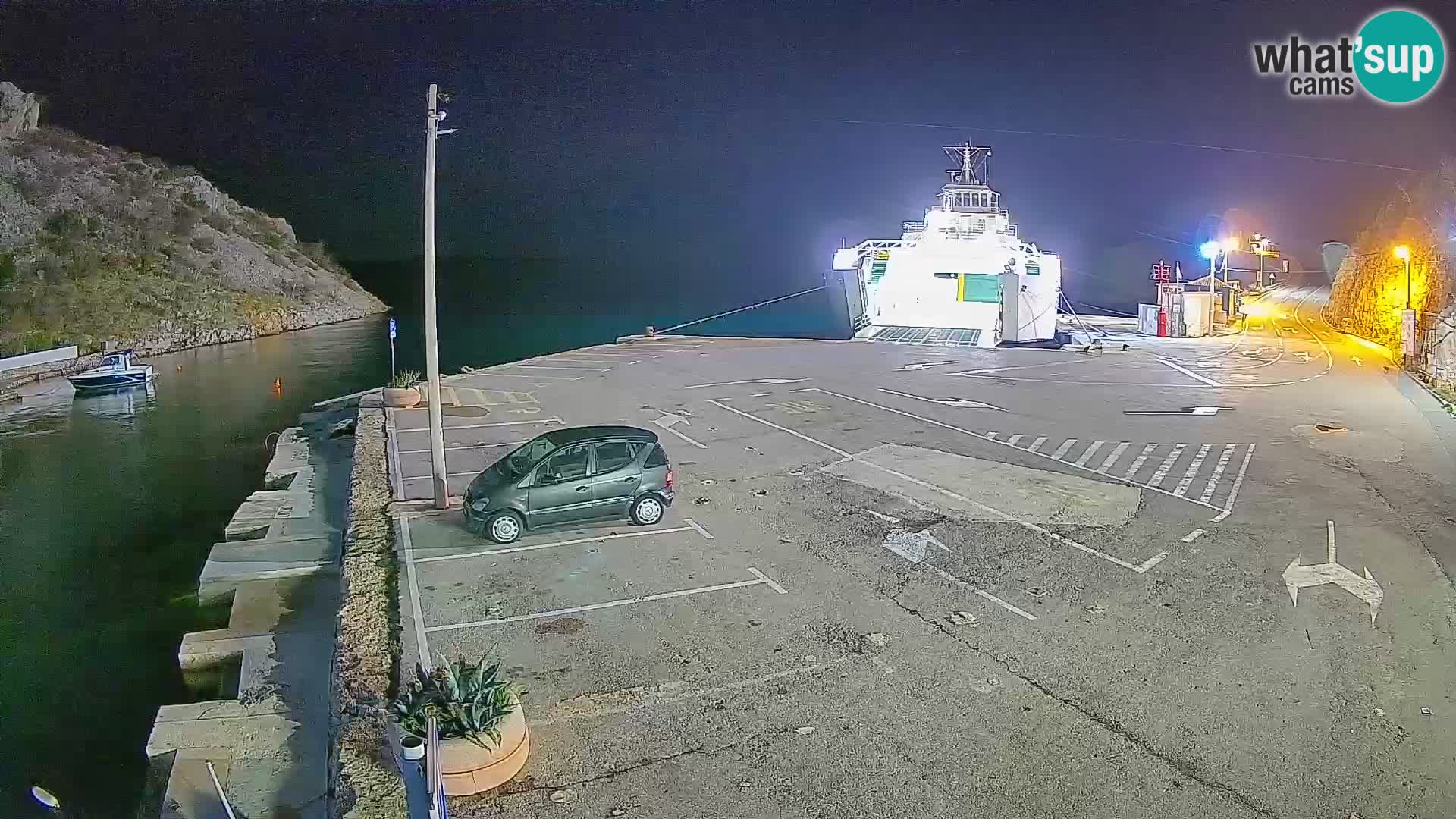 Webcam port de ferry de Prizna – vers l’île de Pag