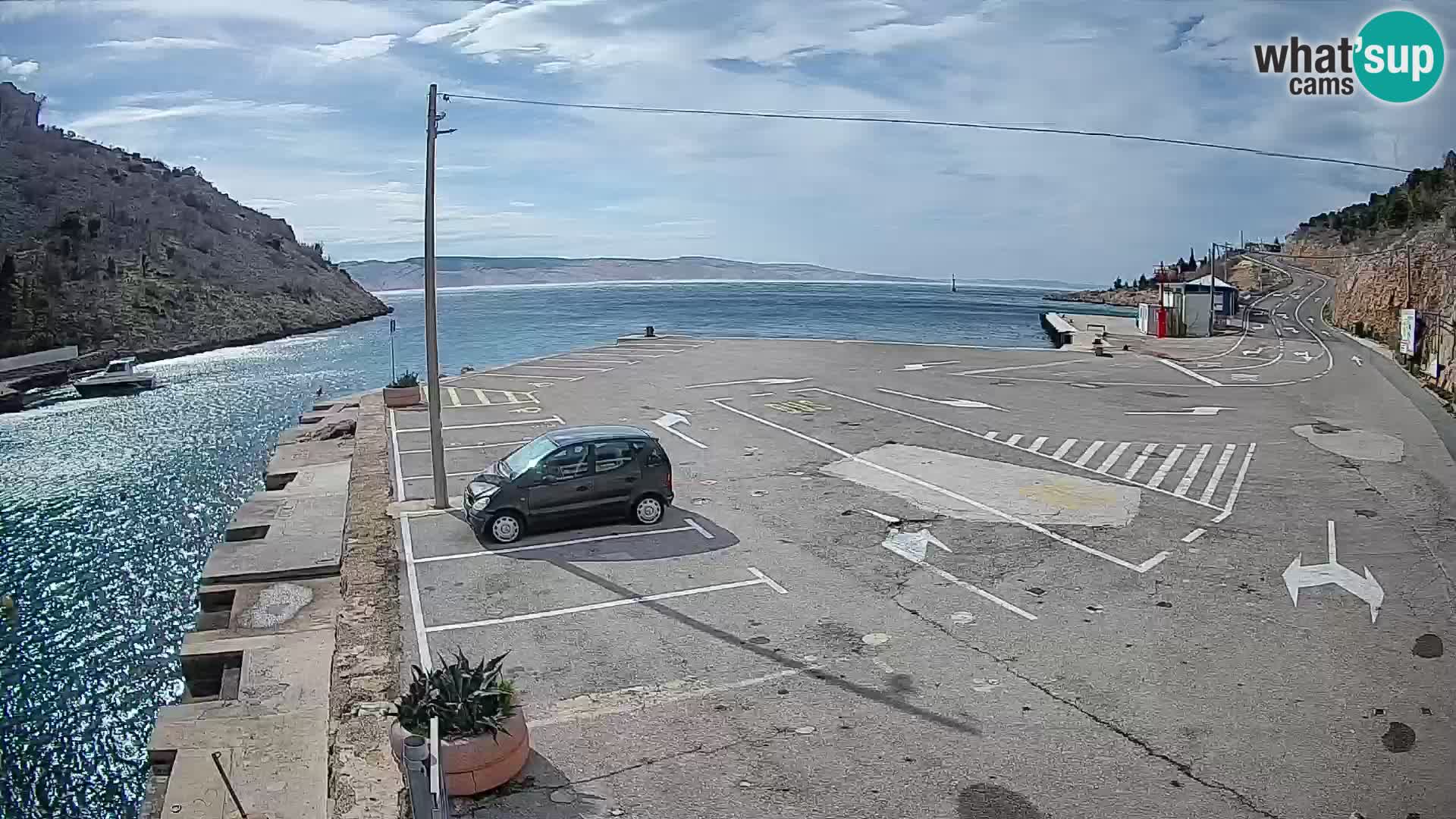 Webcam port de ferry de Prizna – vers l’île de Pag