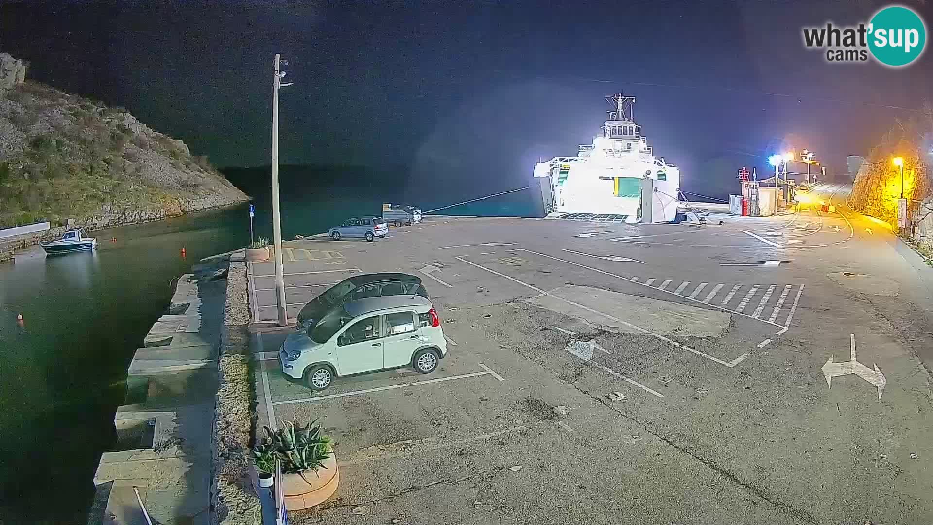 Webcam Fährhafen Prizna – zur Insel Pag