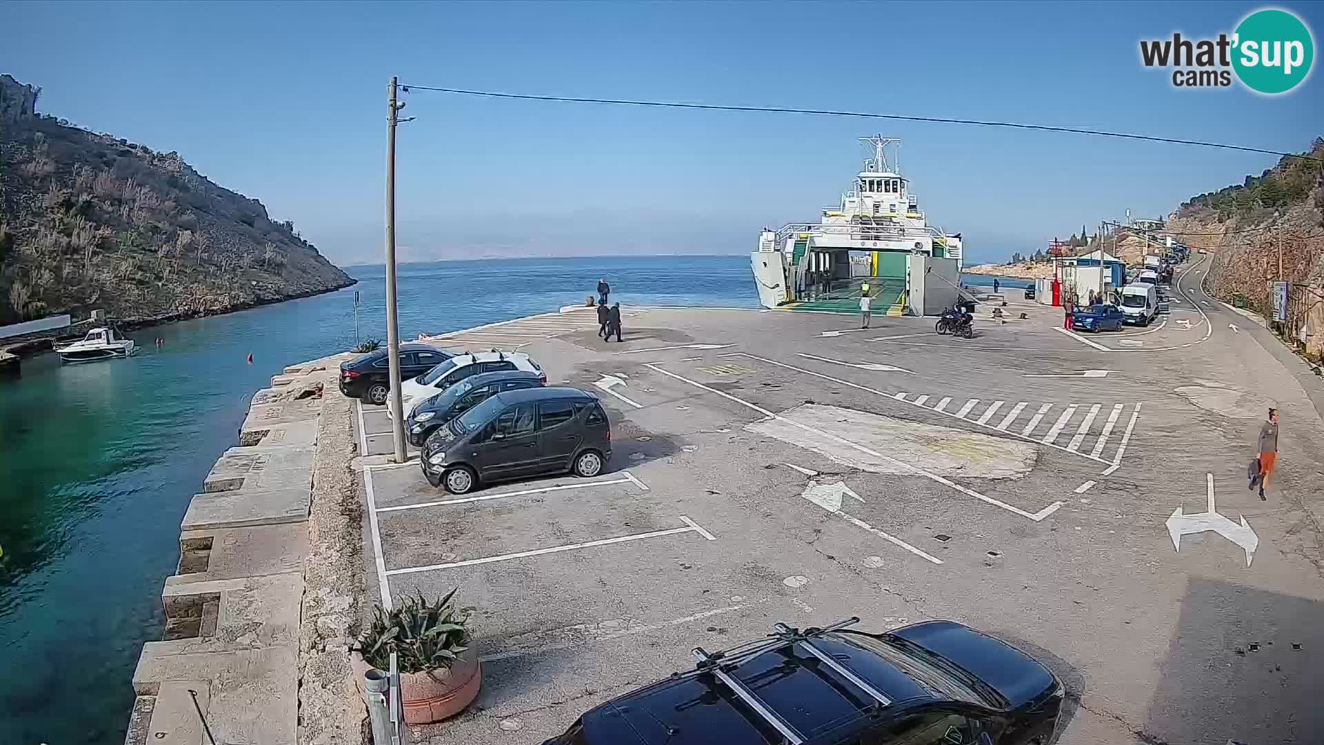 Webcam Prizna ferry port to Pag island