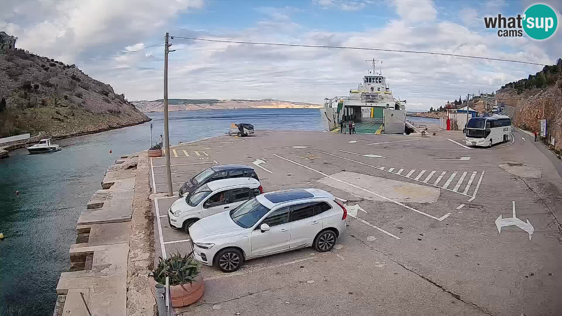 Webcam Fährhafen Prizna – zur Insel Pag