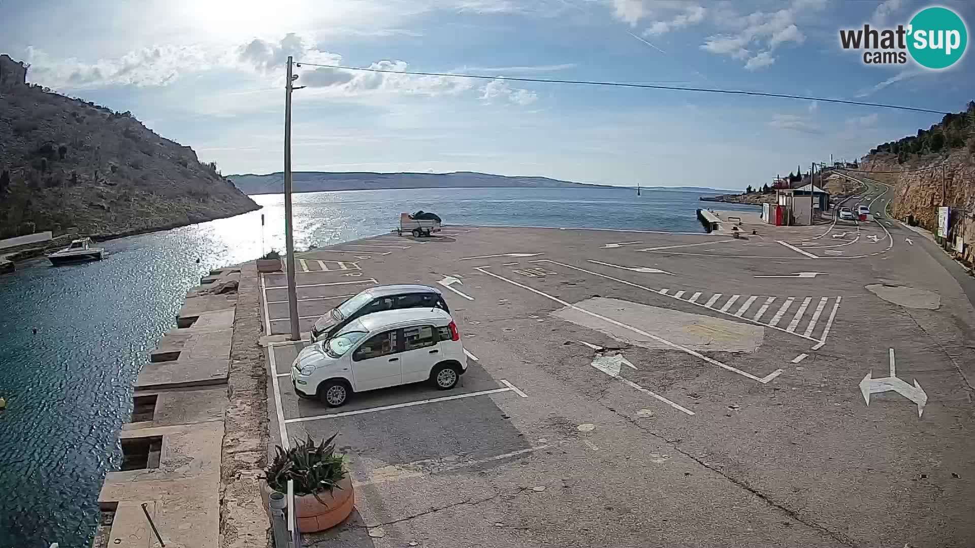 Webcam Prizna ferry port to Pag island