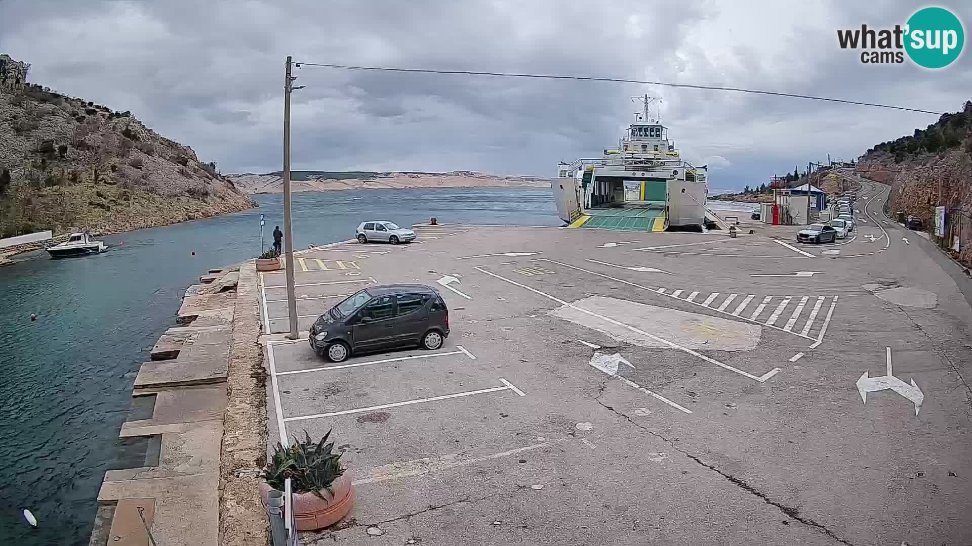Webcam port de ferry de Prizna – vers l’île de Pag