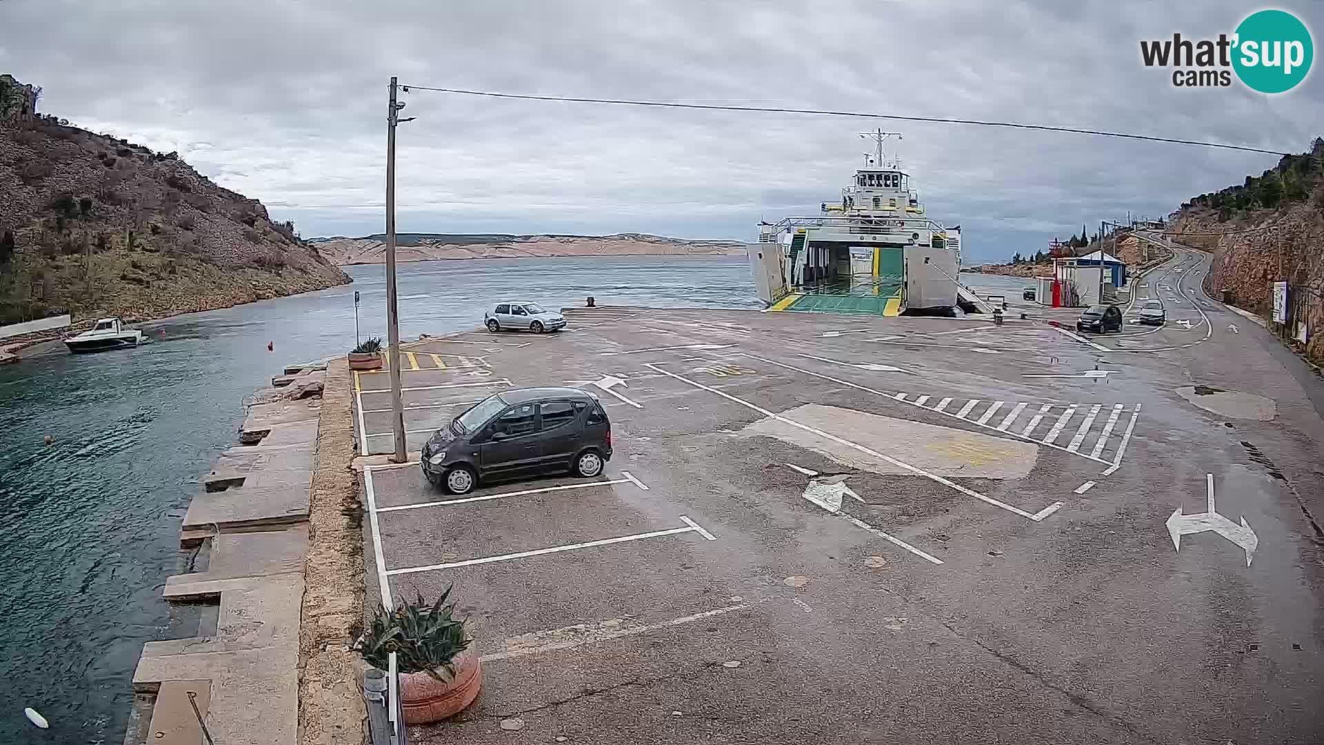 Webcam Fährhafen Prizna – zur Insel Pag