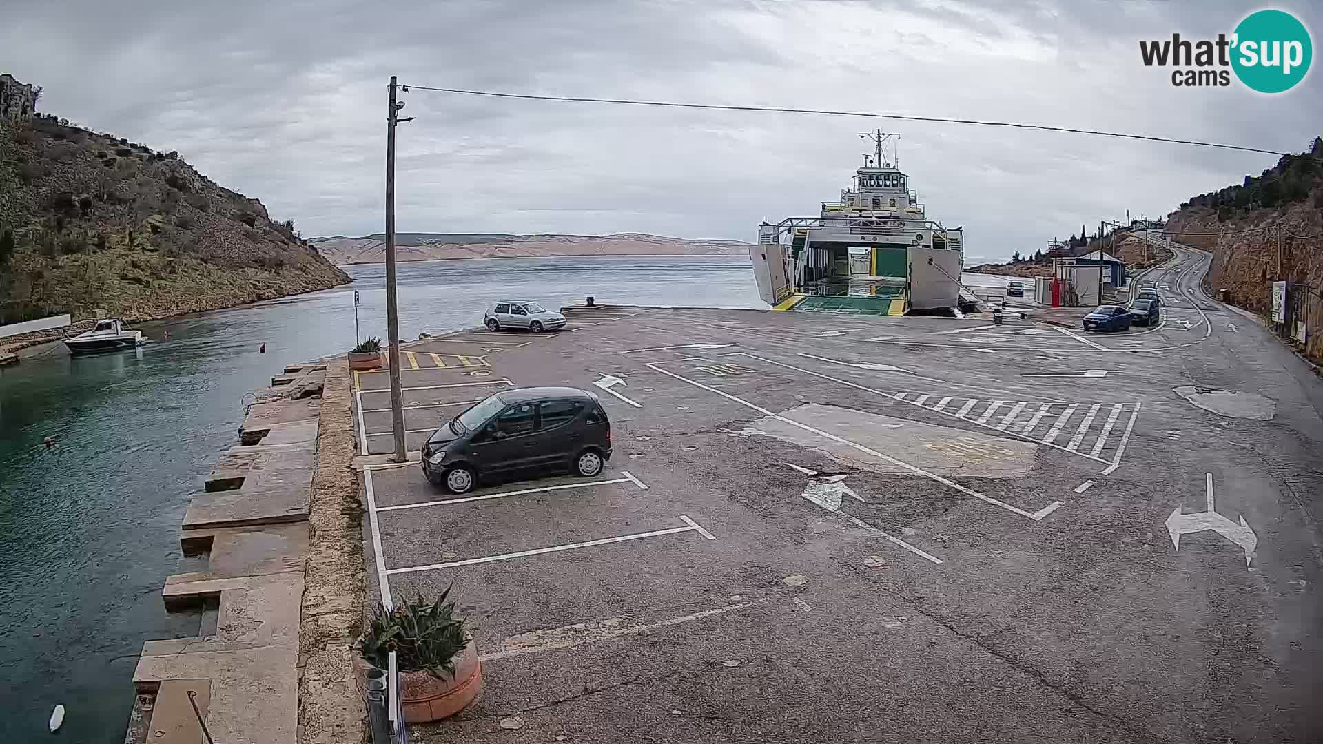 Webcam Fährhafen Prizna – zur Insel Pag