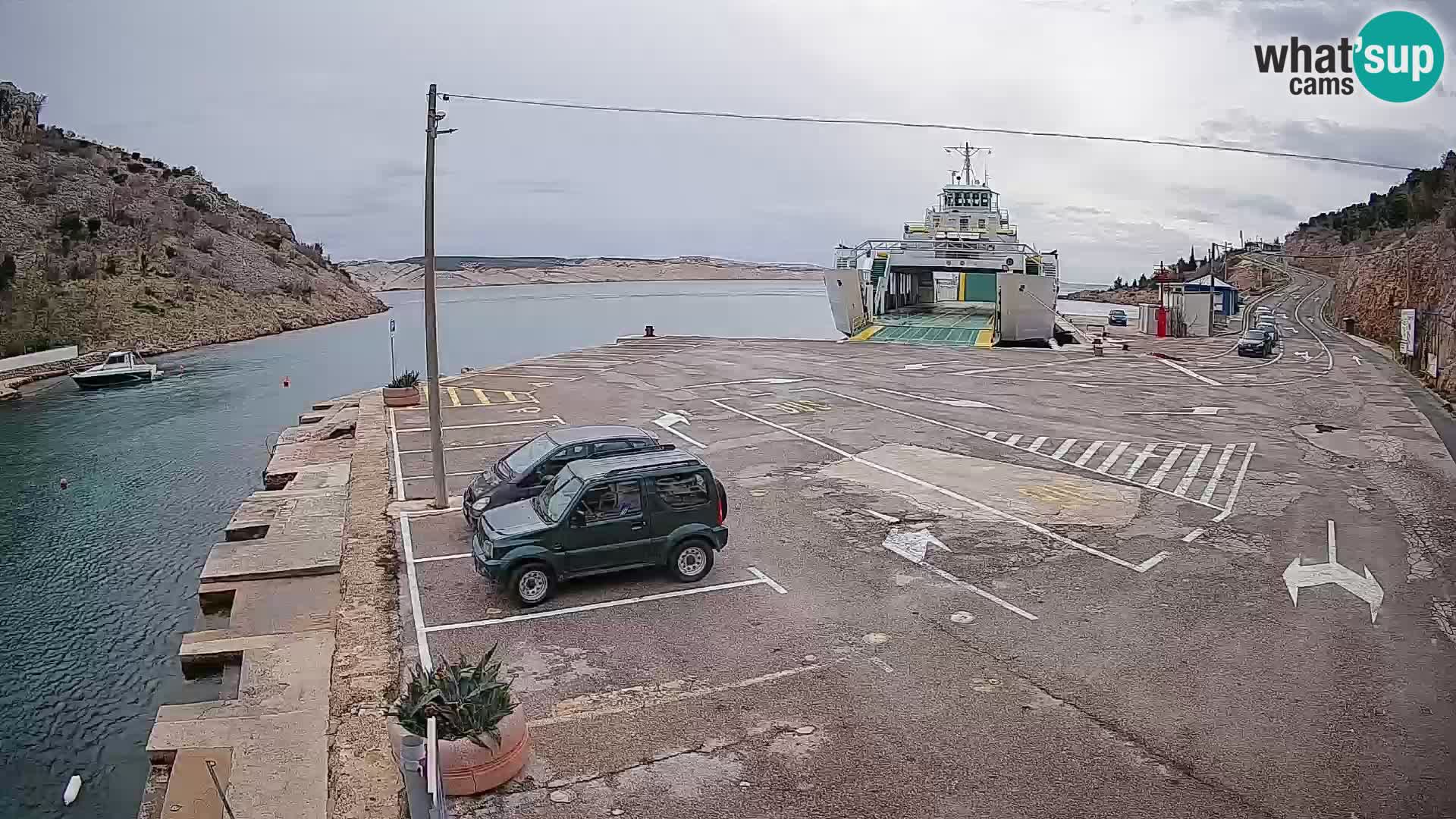 Webcam port de ferry de Prizna – vers l’île de Pag