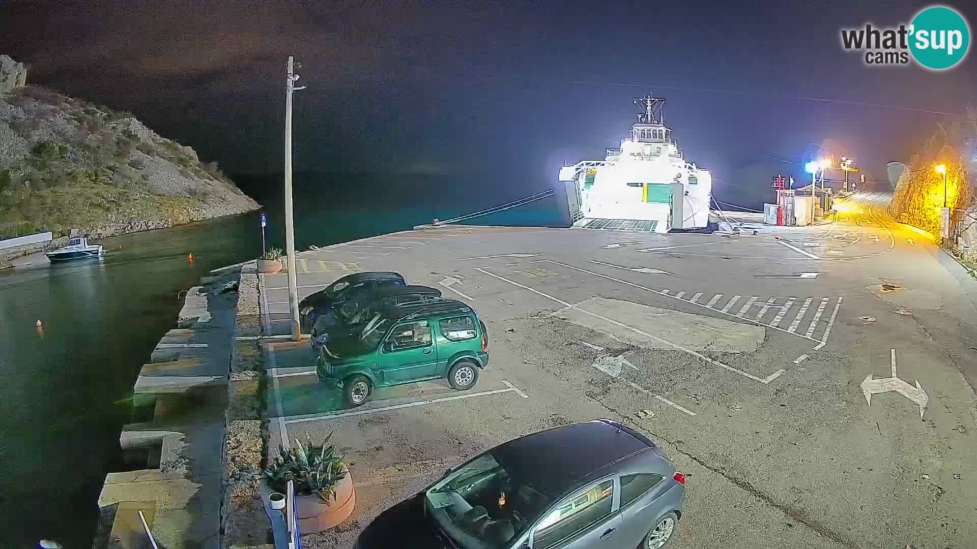 Webcam Prizna ferry port to Pag island