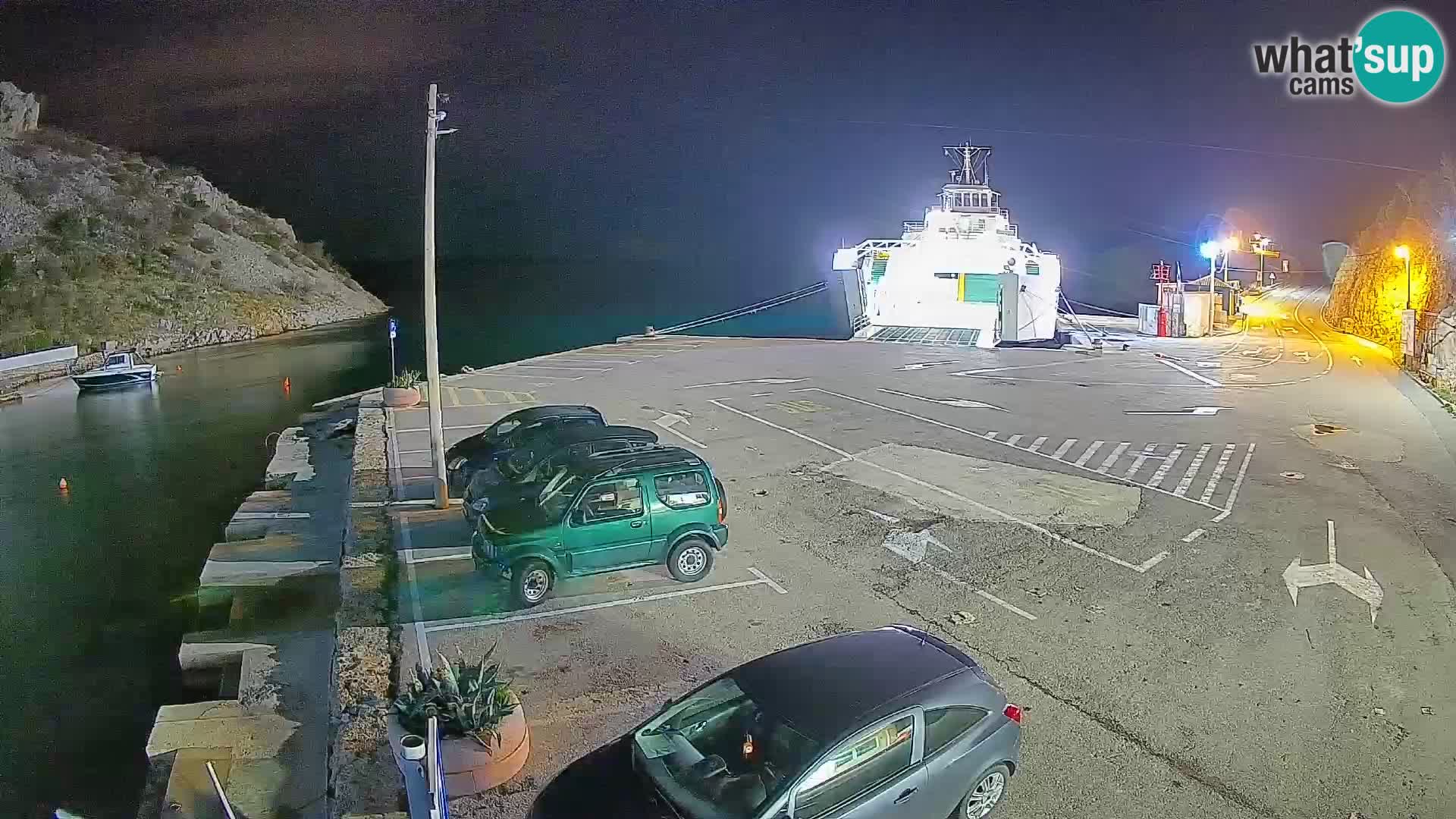 Webcam port de ferry de Prizna – vers l’île de Pag