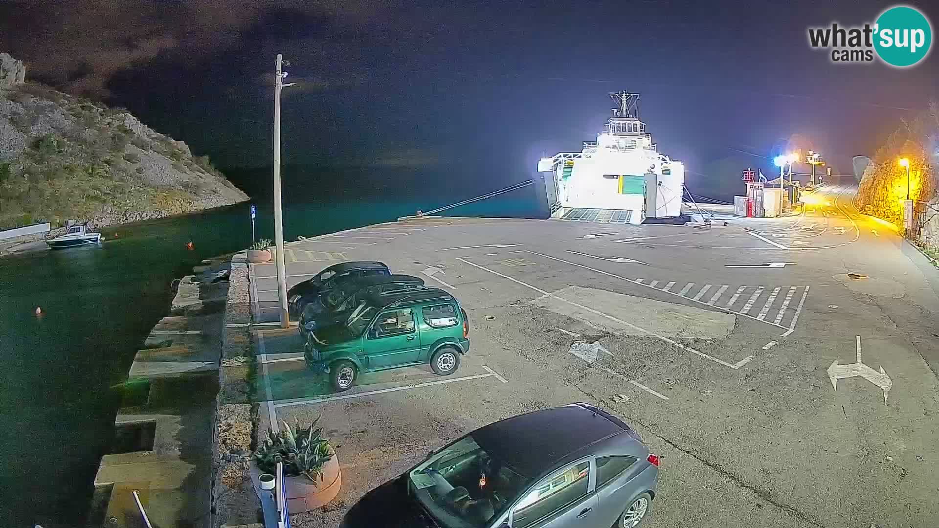 Webcam Prizna ferry port to Pag island