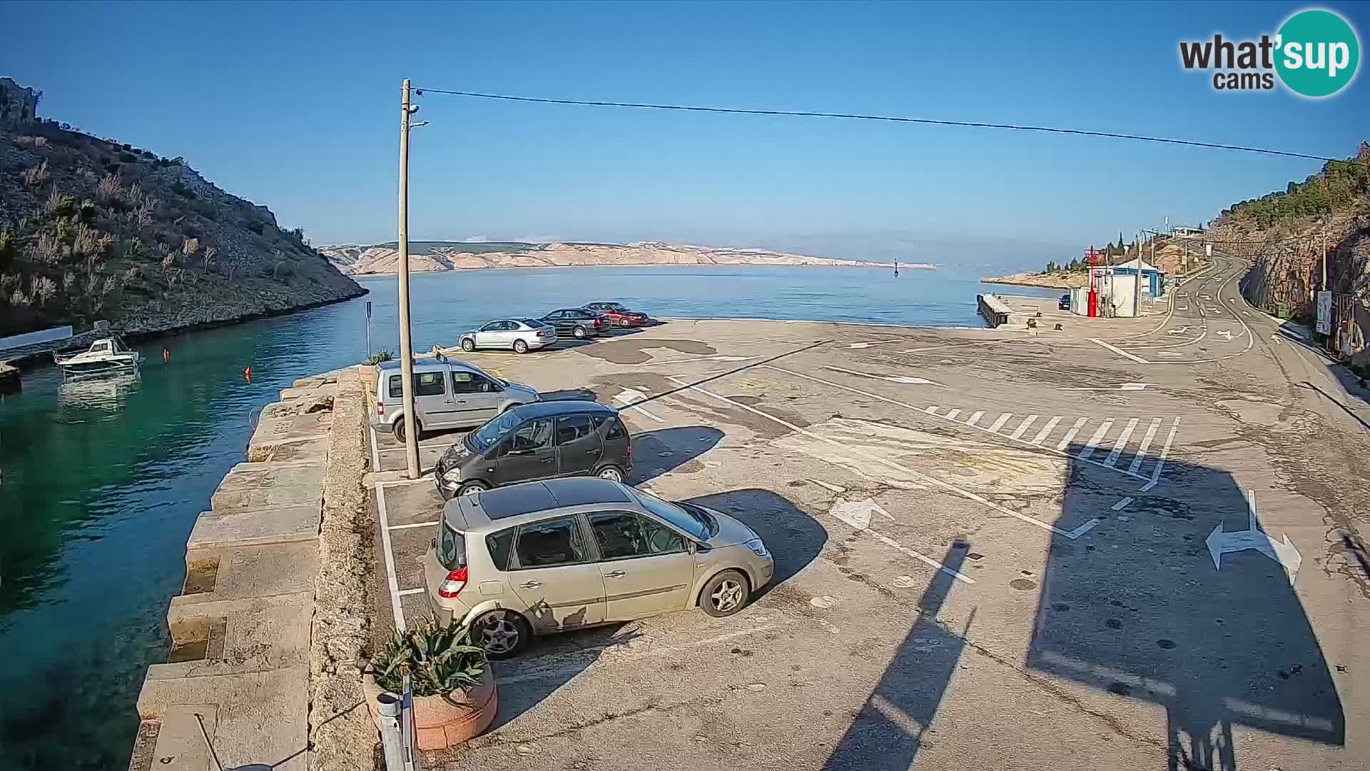 Webcam Fährhafen Prizna – zur Insel Pag
